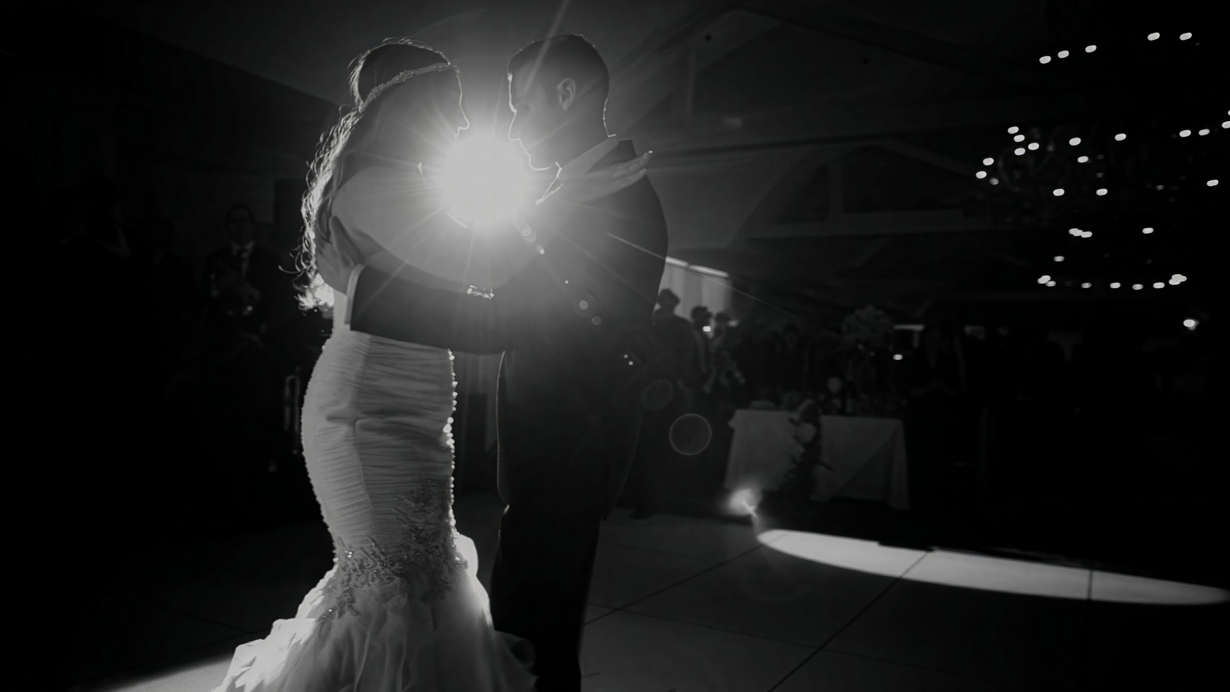 First dance candid in the ballroom of a wedding a Waterview in Monroe, CT