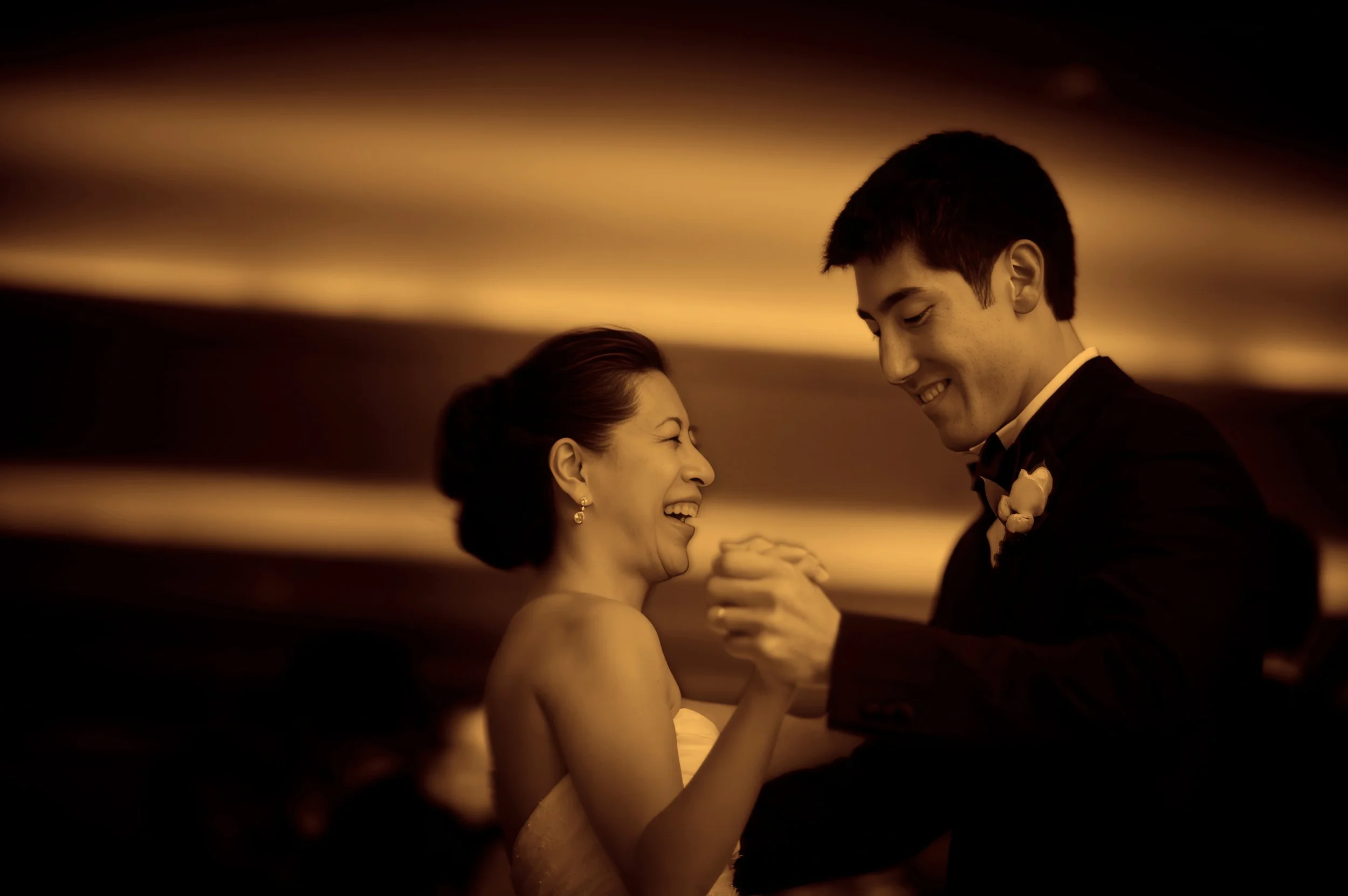 Joyous first dance captured in a fine art photograph at Glen Island Harbour Club