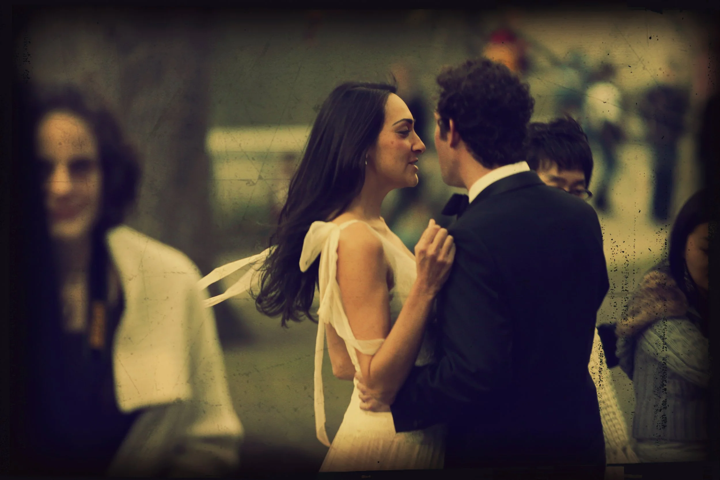 Vintage and casual bride and groom wedding moments in Central Park