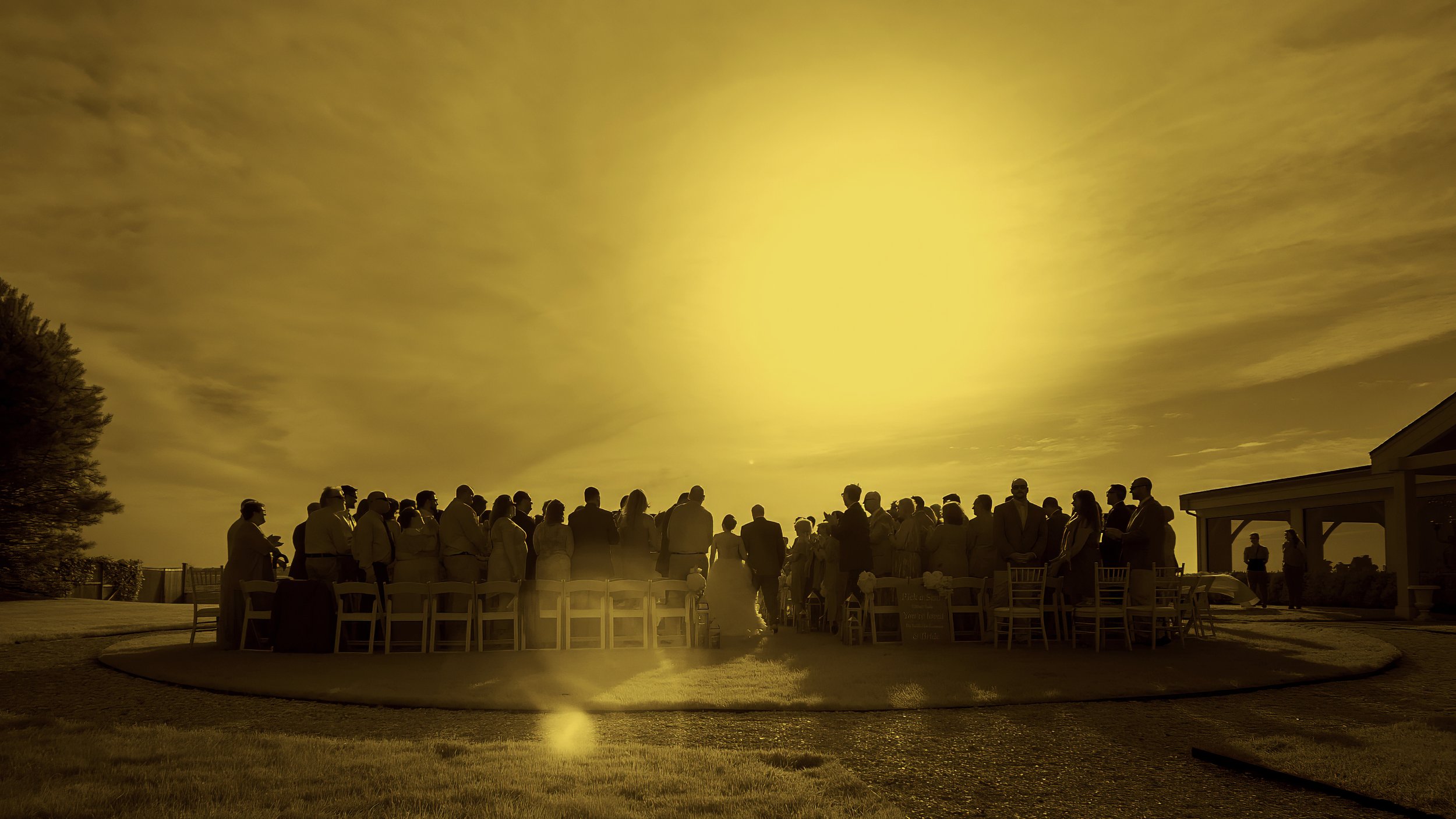Bride walking down the aisle during a Belle Mer wedding ceremony in Newport