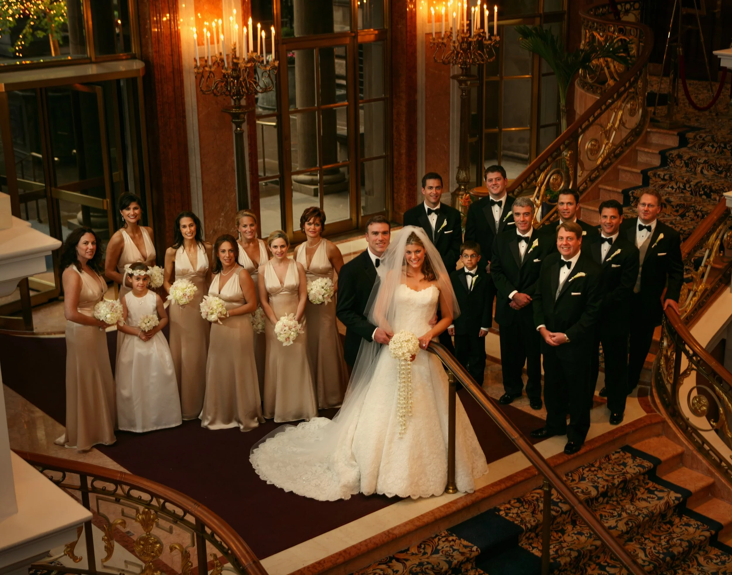 Grand Staircase Wedding Party Portrait