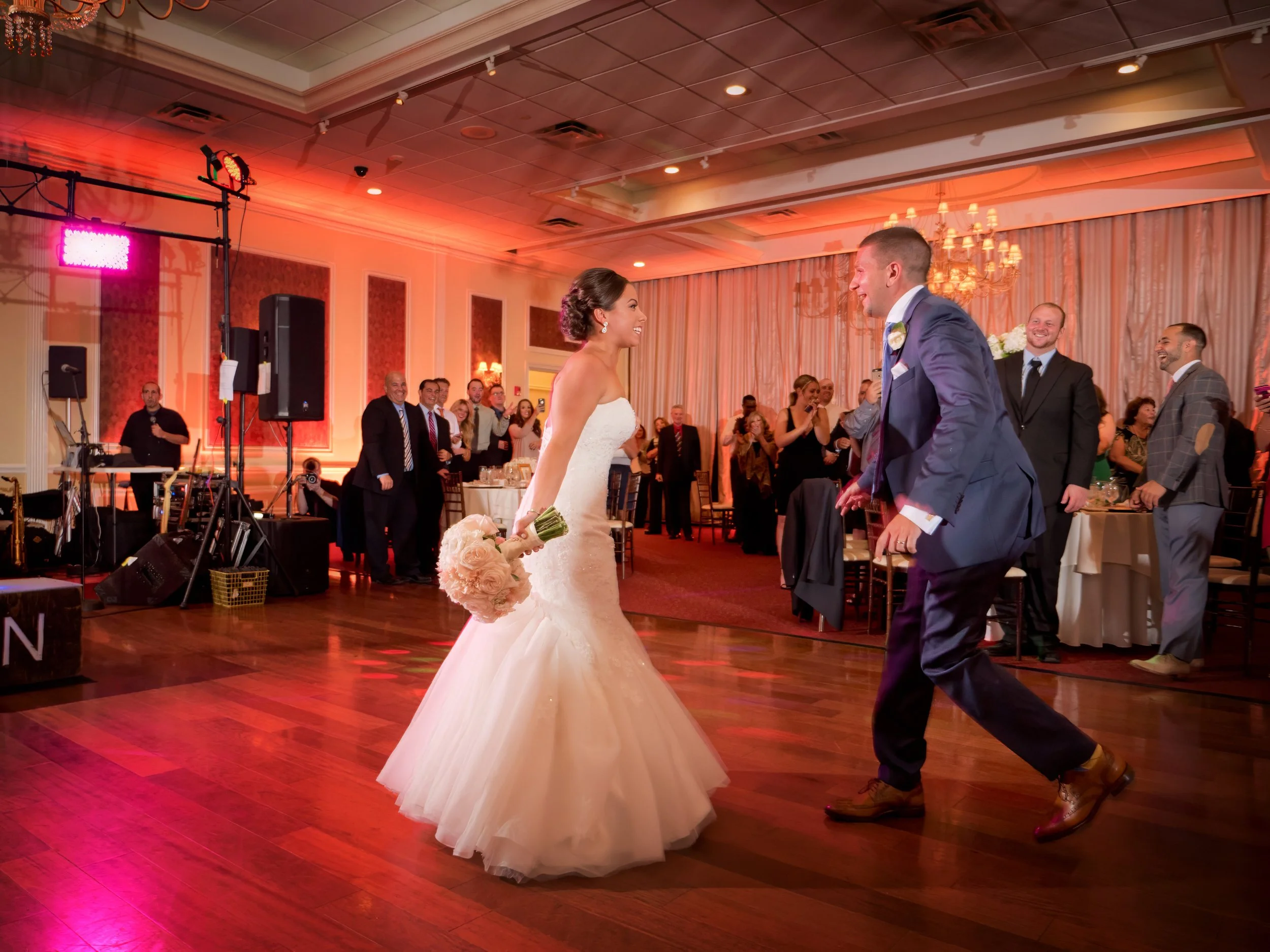 The bride and groom celebrating on the dance floor at The Grandview.