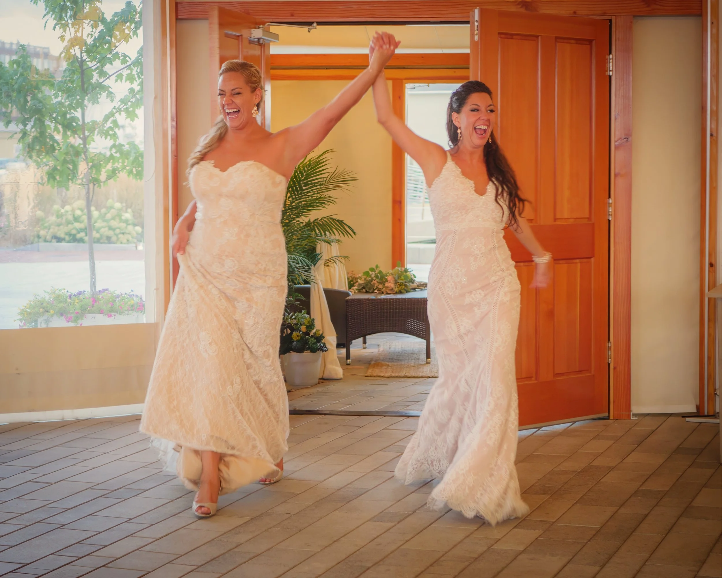 Wedding couple announced into their reception at The Bohlin at the Newport Yachting Center.