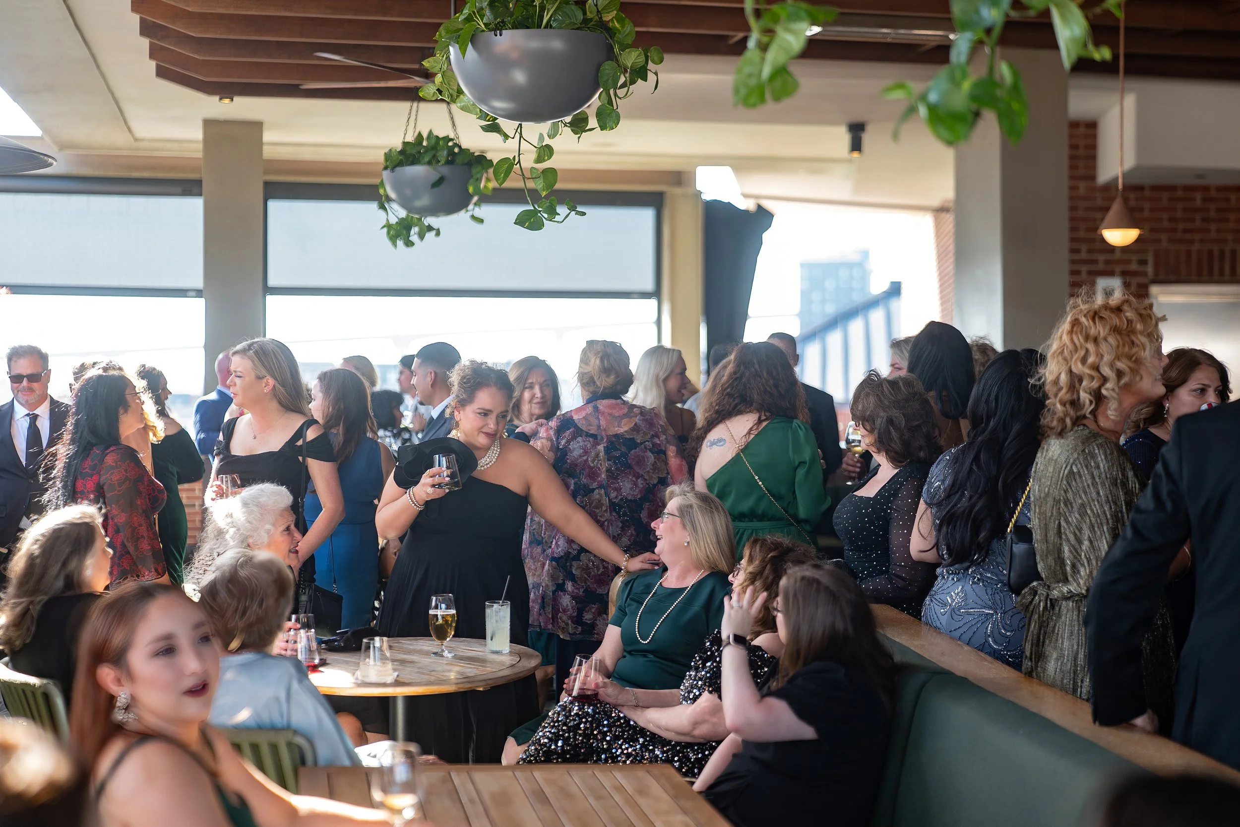 Savannah corporate event photography at The Lost Square Rooftop Bar during a cocktail party at The Alida Hotel