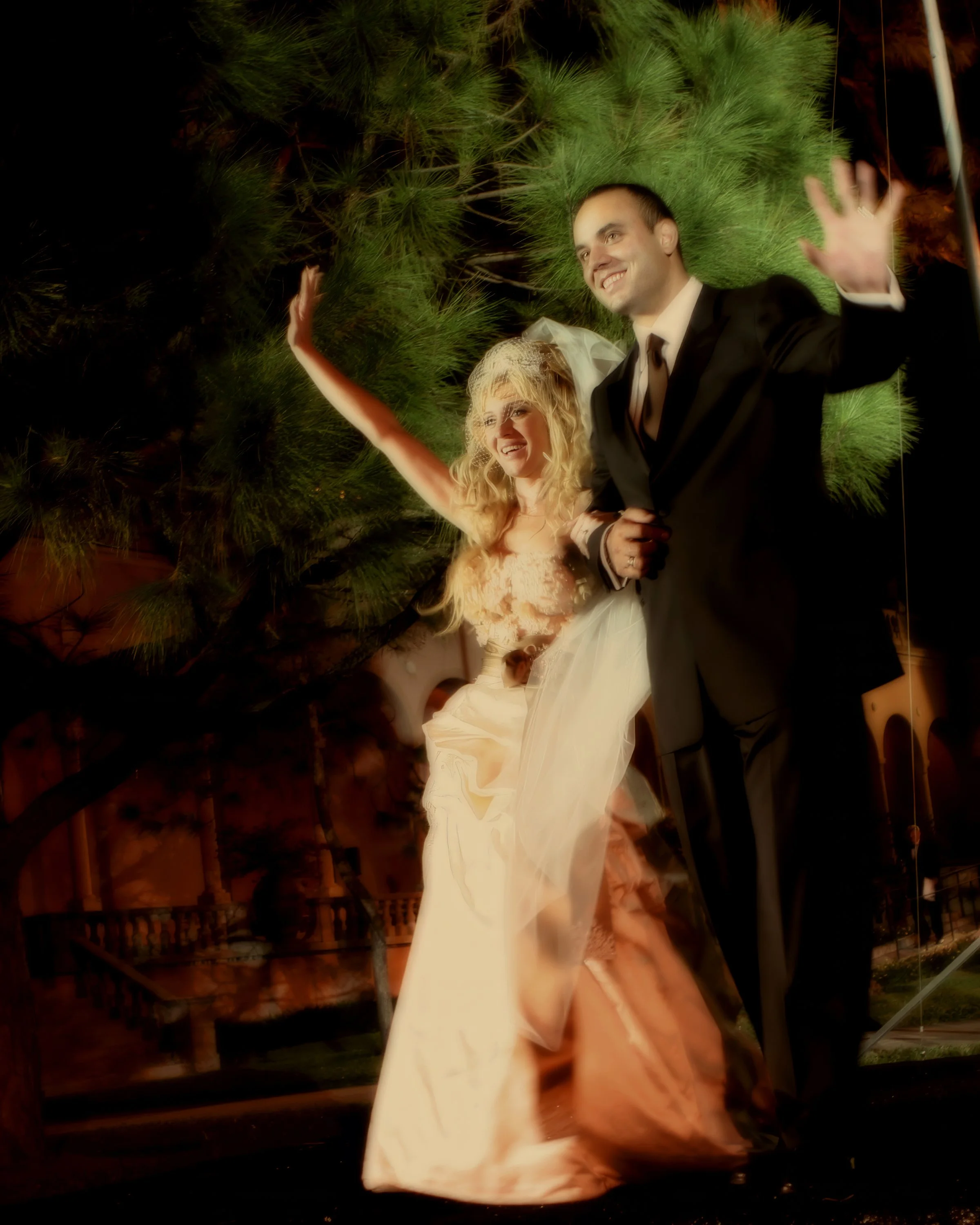 Bride and groom announced into their outdoor wedding reception at The Ringling Museum in Sarasota, Florida.