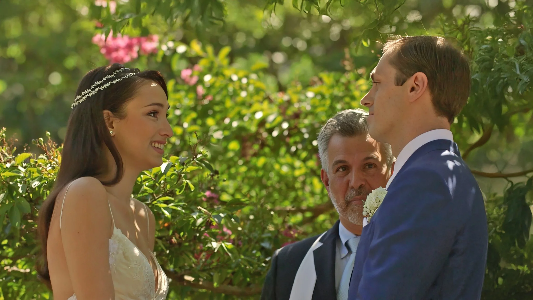 Wedding ceremony in the Central Park Conservatory Garden