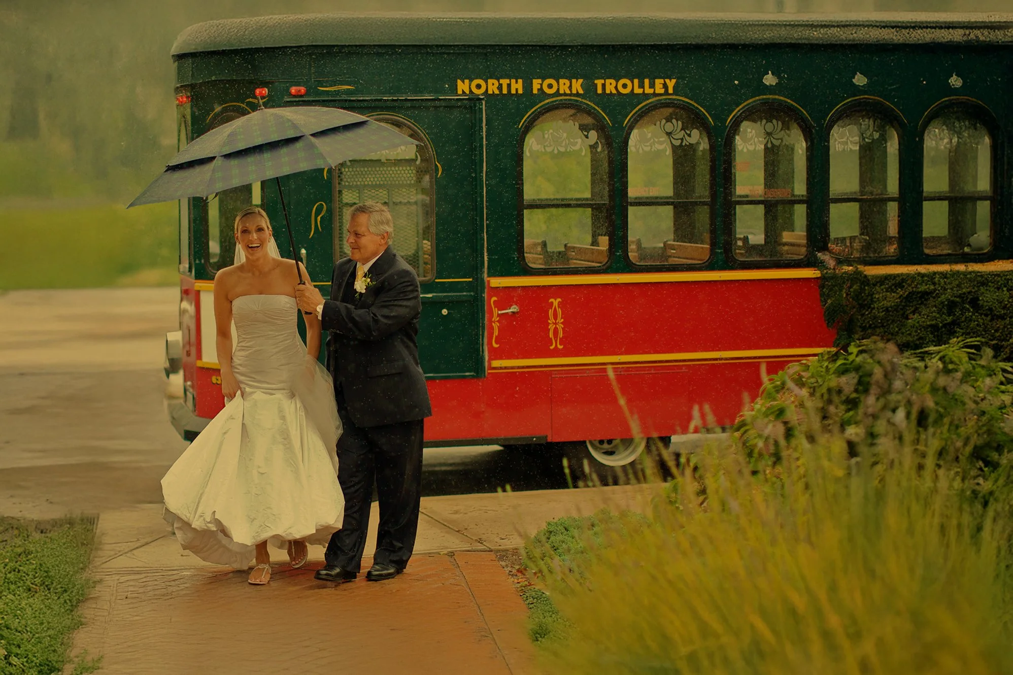 Rain day wedding in The Hamptons