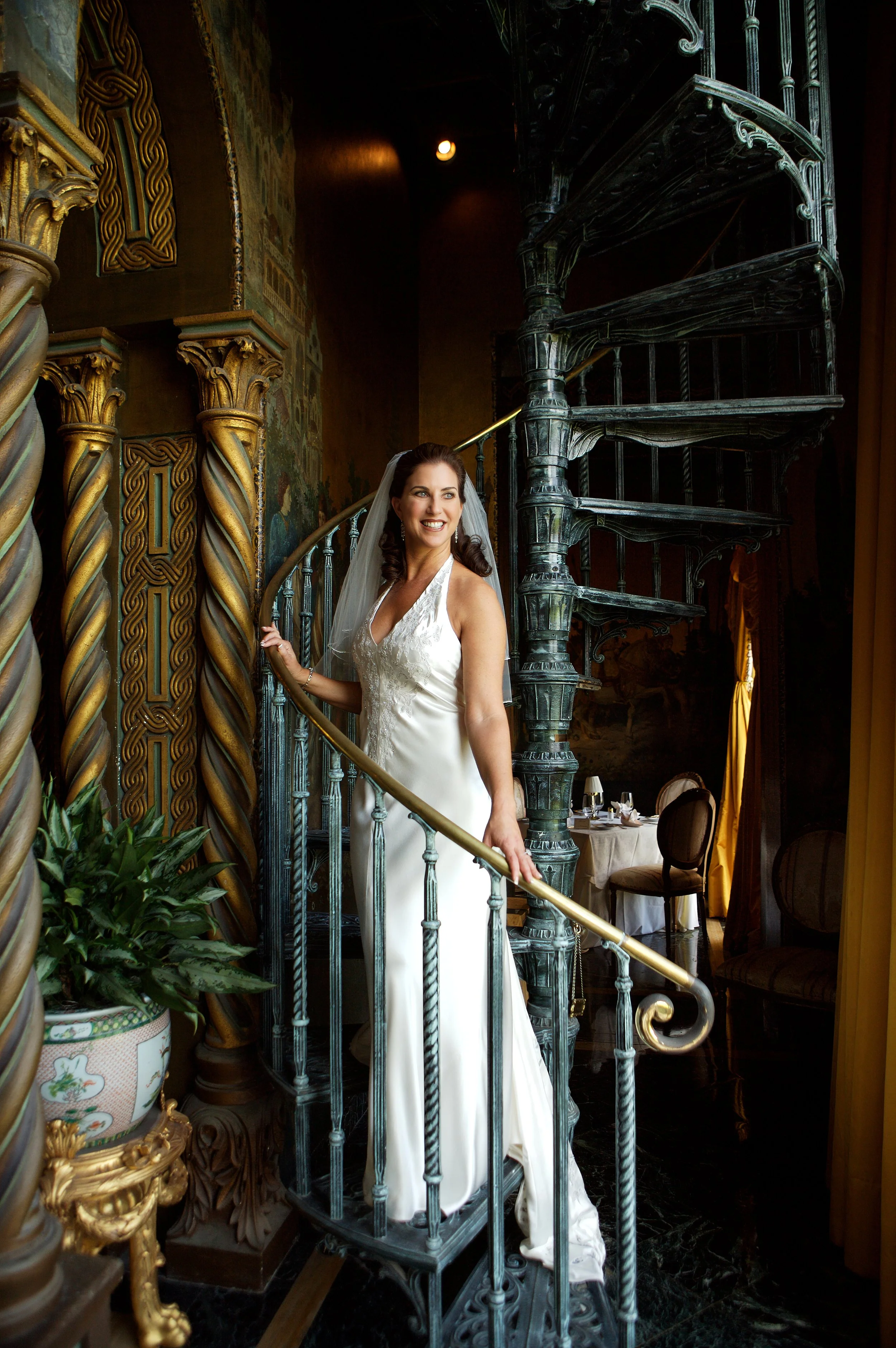 Bridal Portrait on the Spiral Staircase