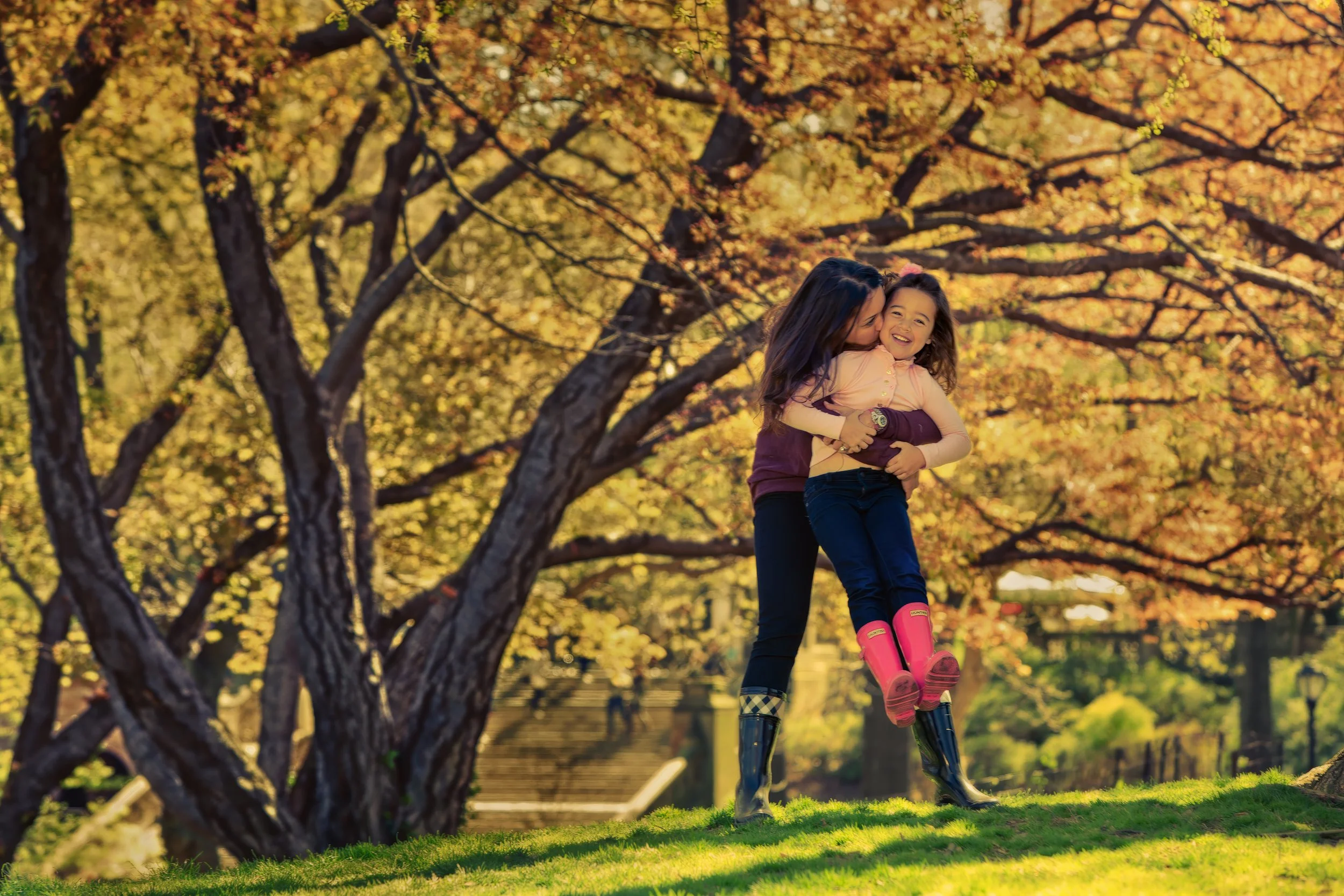 Mother and Daughter portrait taken on Mother's Day in Central Park NYC