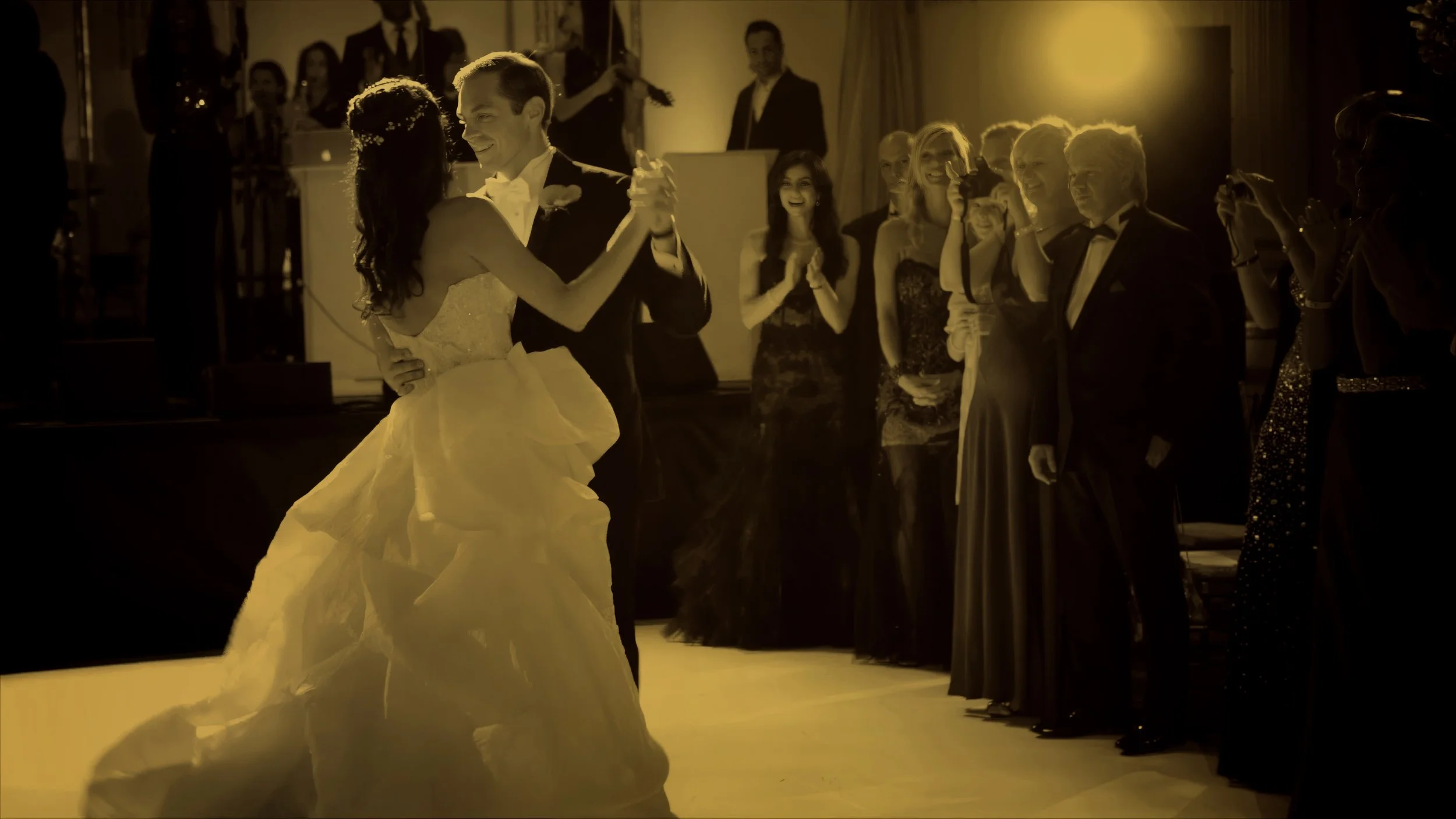 Bride and Groom first dance in the ballroom with Fine Art photography by Maring