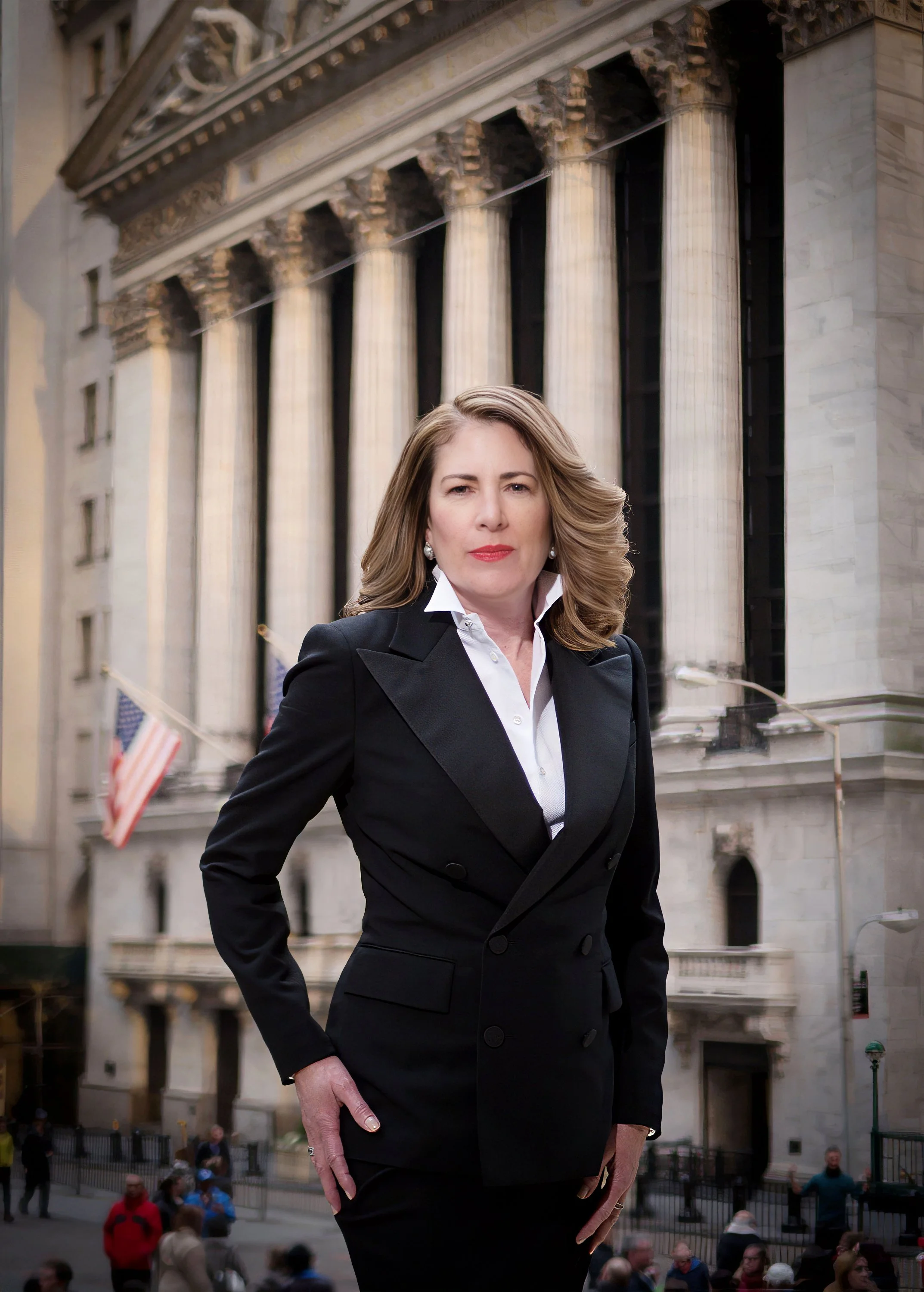 Lifestyle portrait of a Banking CEO at the New York Stock Exchange