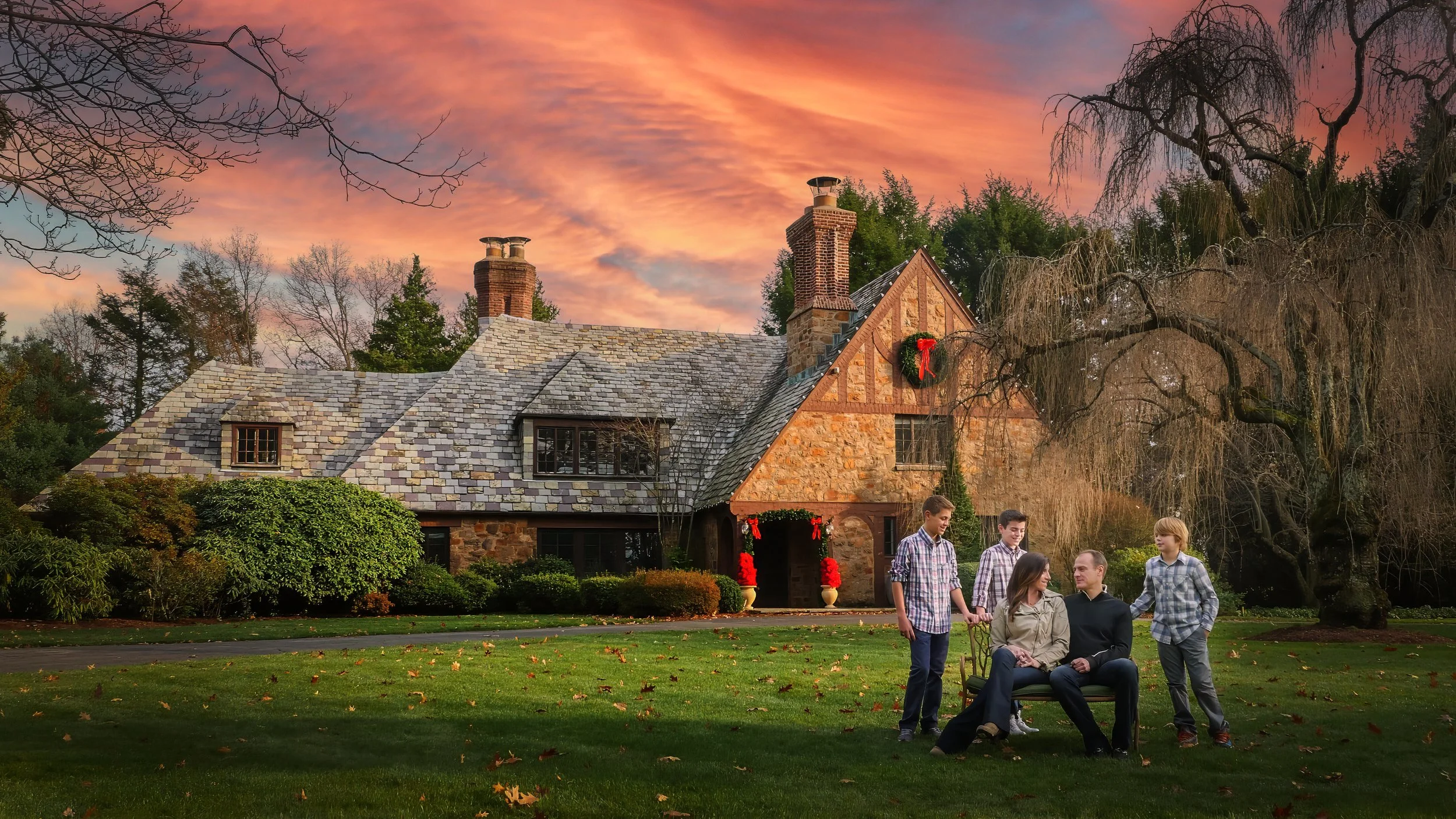 New Haven Connecticut family photographed for the holidays at their home