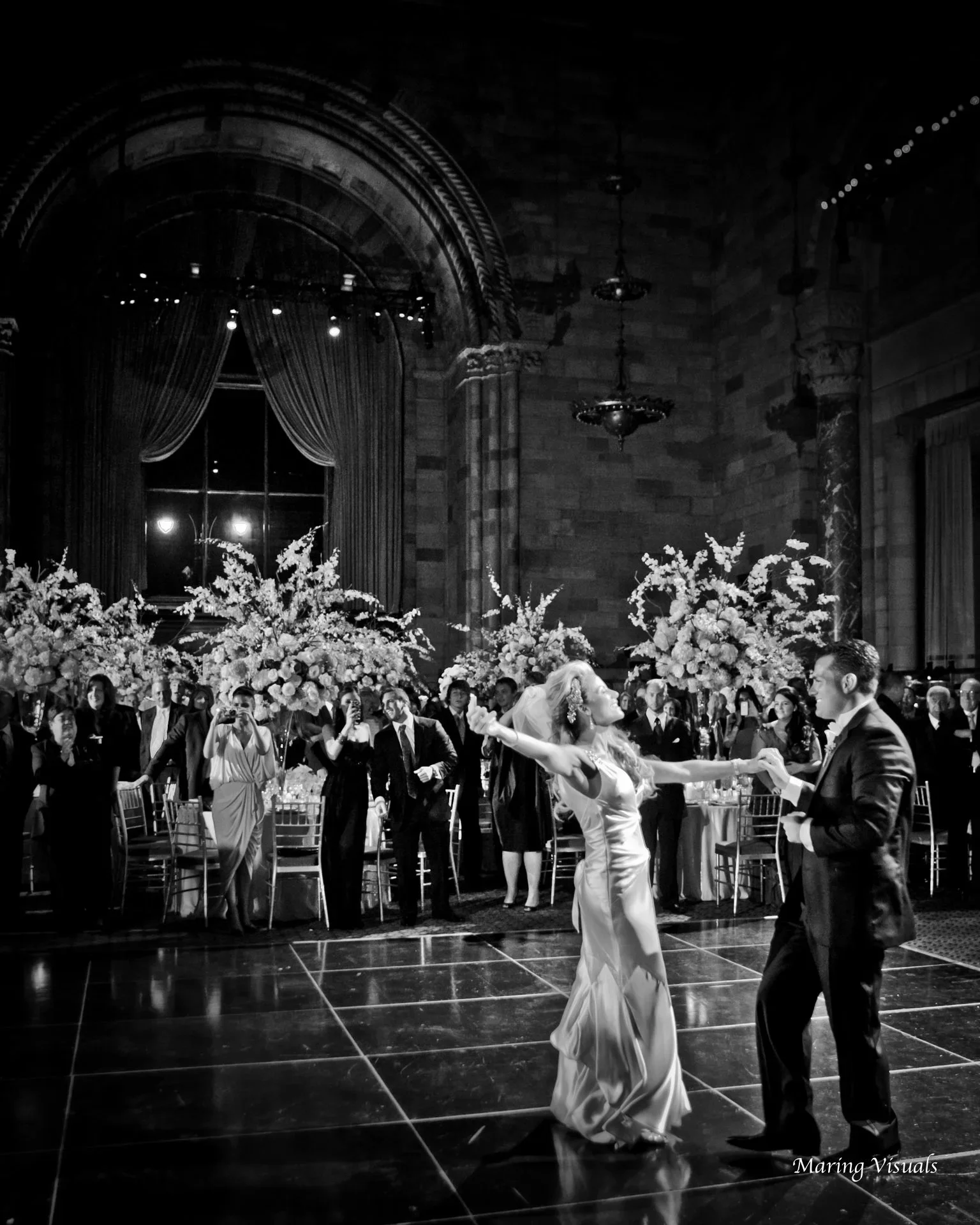 The Bride and Groom dancing in the ballroom at Cipriani 42nd Street NYC