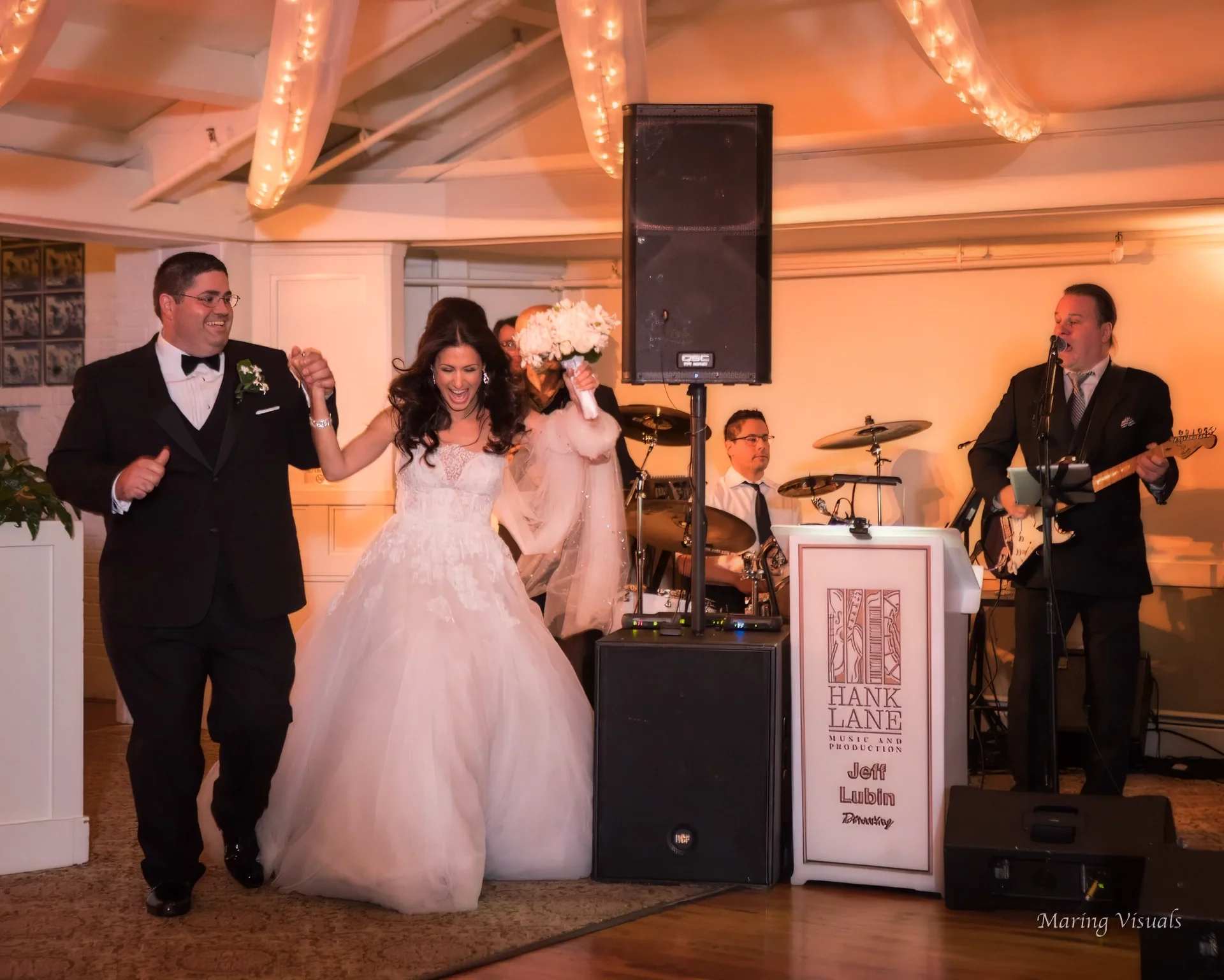 Bride and groom announced into their wedding reception at Coveleigh Club