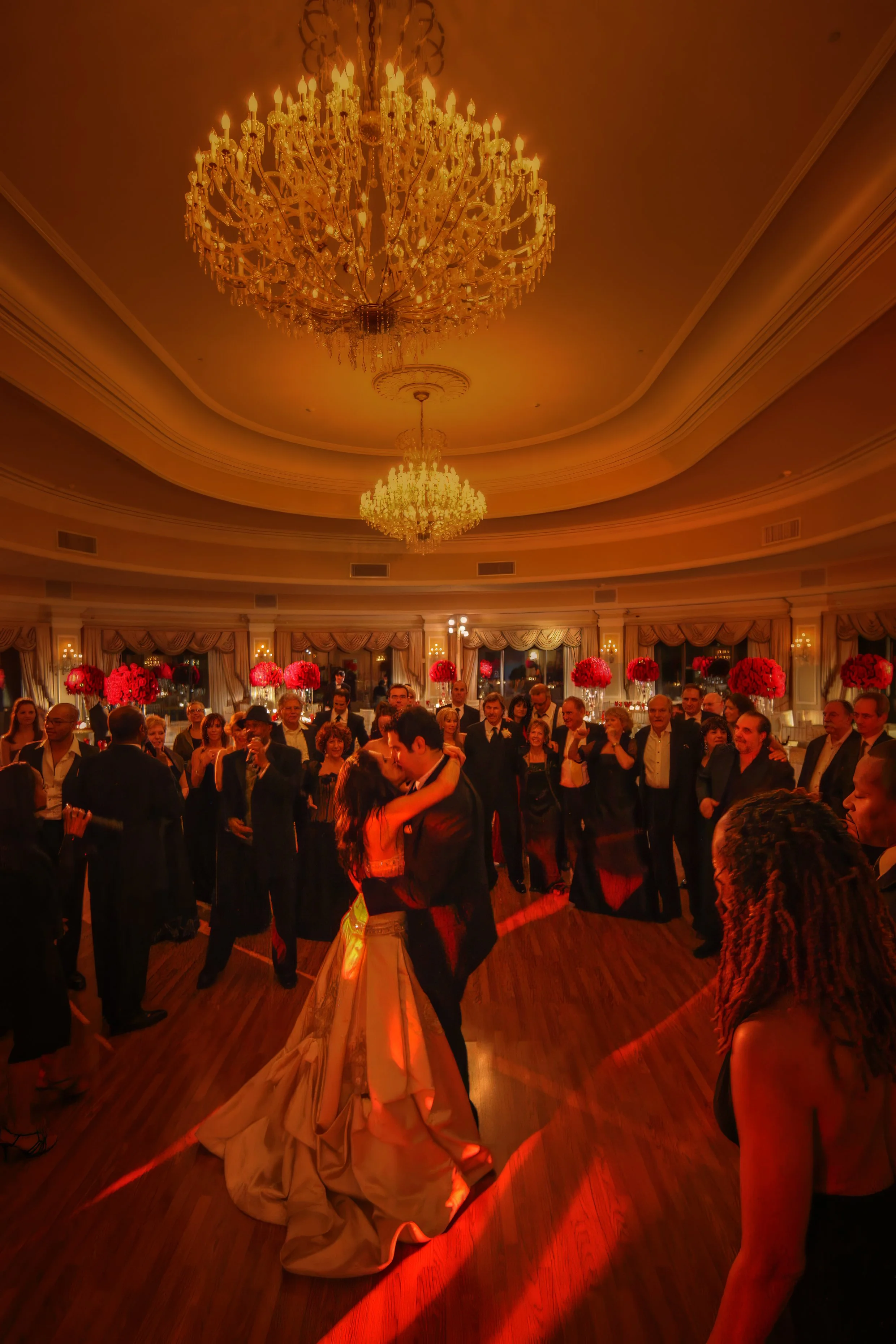 Bride and groom's last dance at the wedding in the Oheka Castle Ballroom