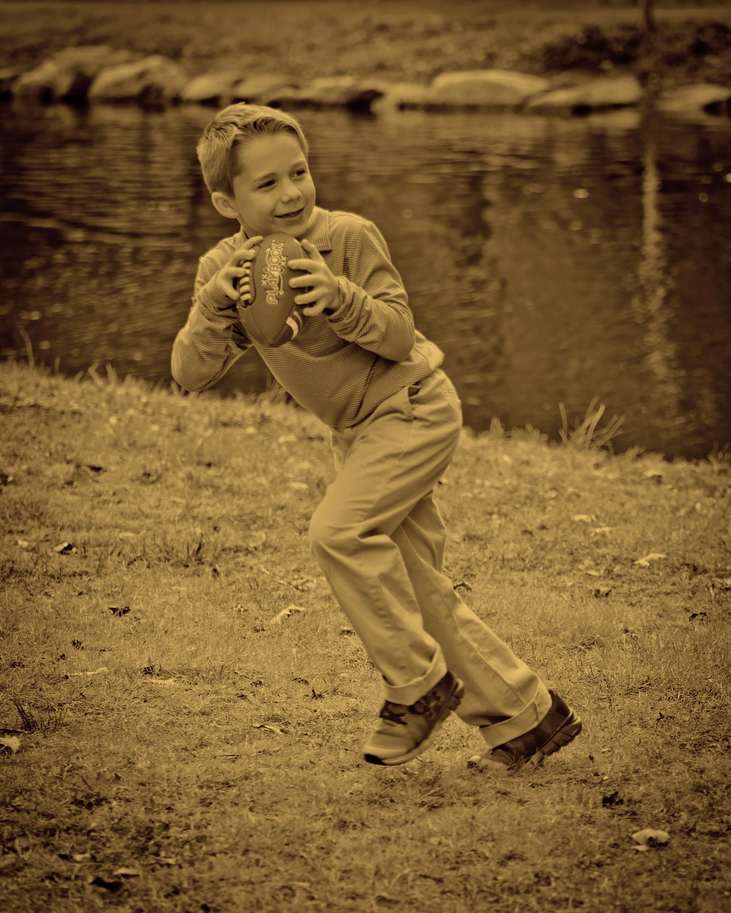 Clasic children's football portrait Central Park