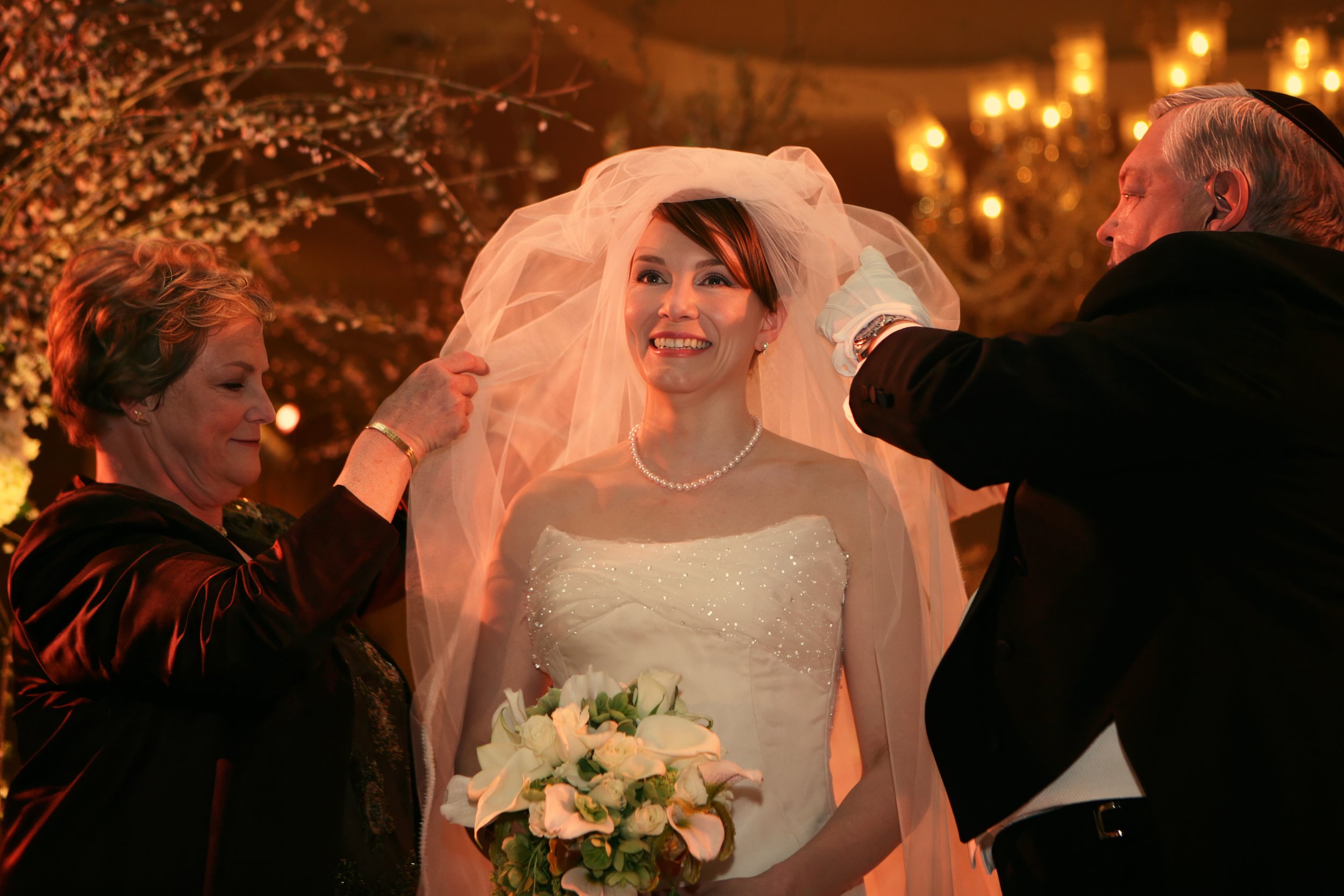 Bride revealed to groom by her parents at a wedding ceremony in the Cotillion Ballroom at The Pierre Hotel NYC