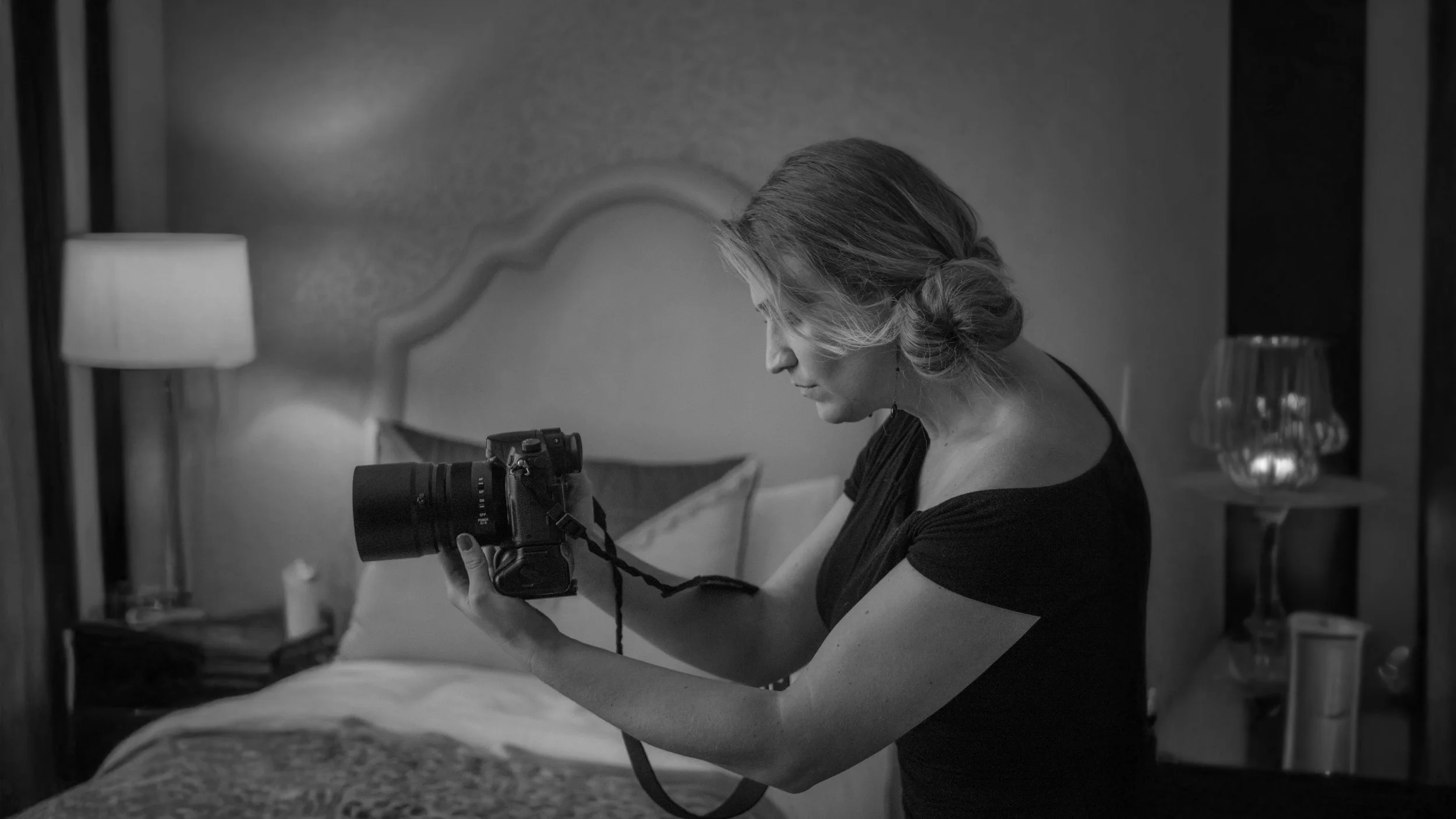 Jennifer Maring photographing wedding details in the bridal suite at The Pierre Hotel, New York City