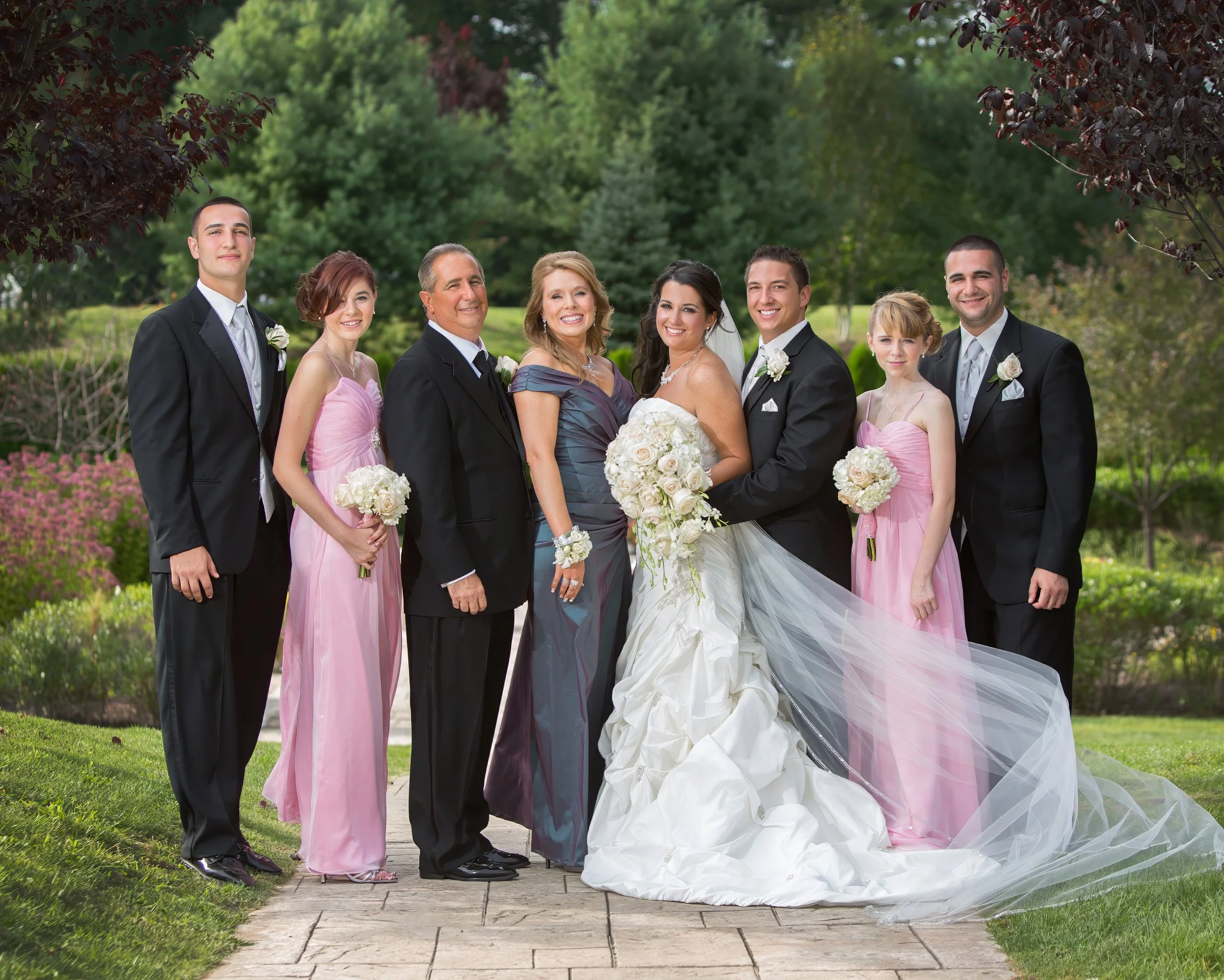 Family portrait at a wedding at Waterview in Monroe, CT
