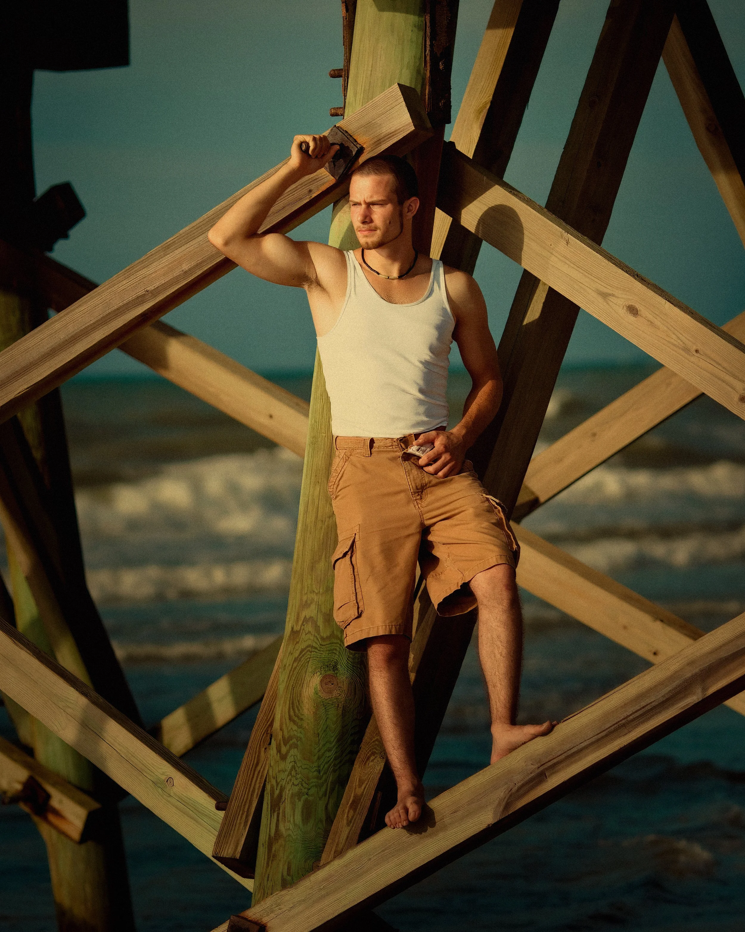 Tybee Island Pier Beach Senior Portraits Savannah