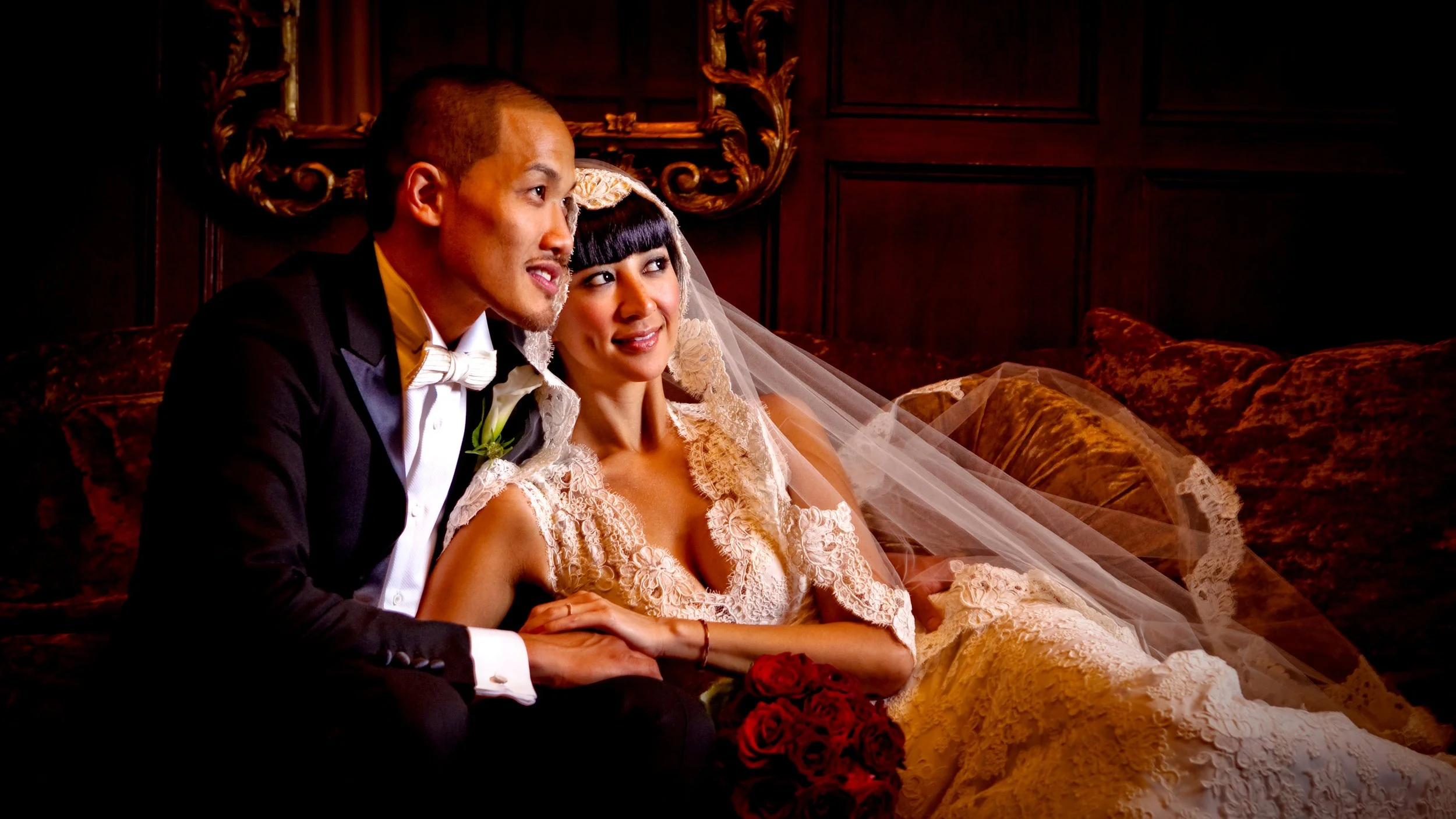 Legacy Bride and Groom Portrait in the Tapestry Room at Cipriani 42nd Street