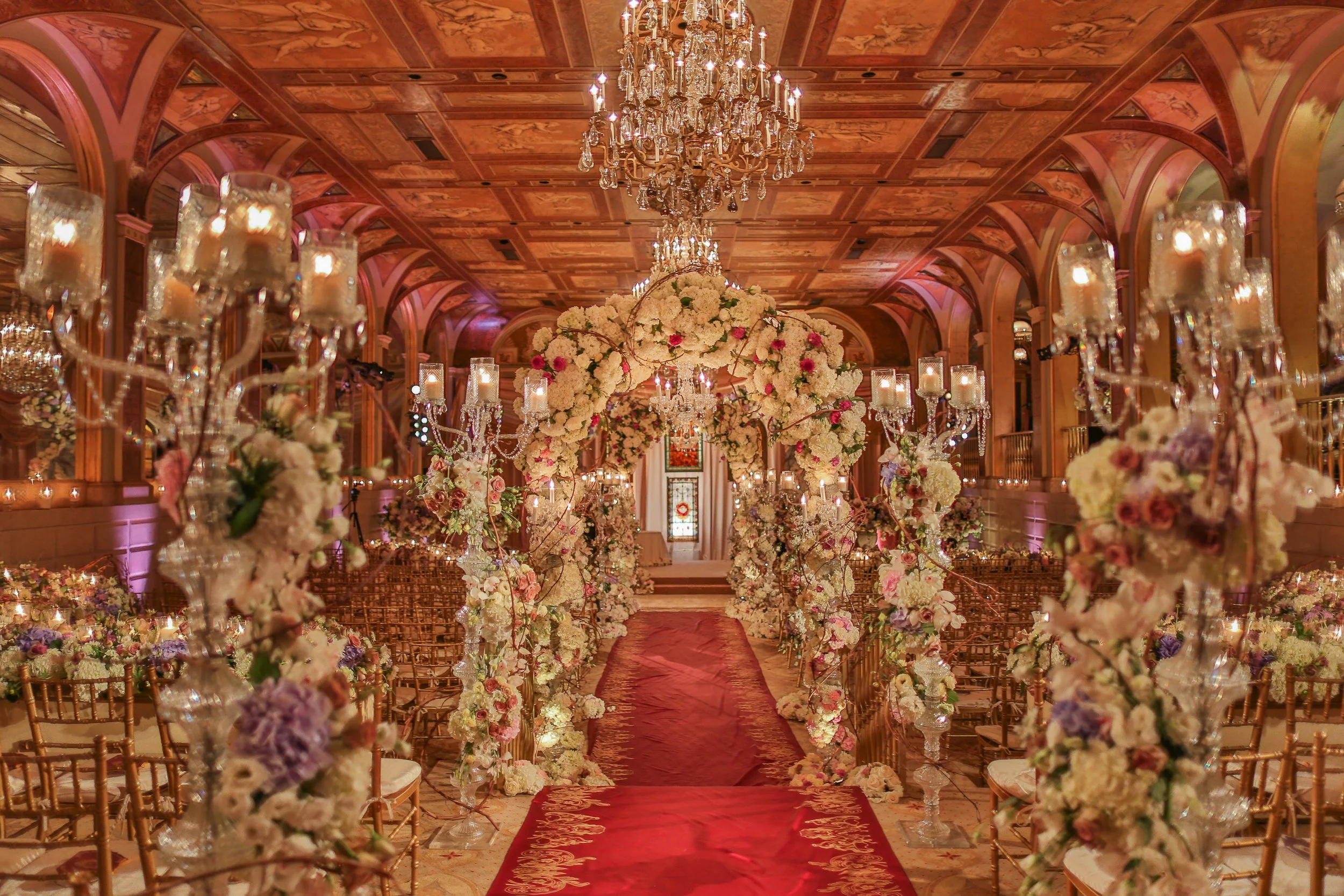 Wedding ceremony decor at The Plaza Hotel NYC