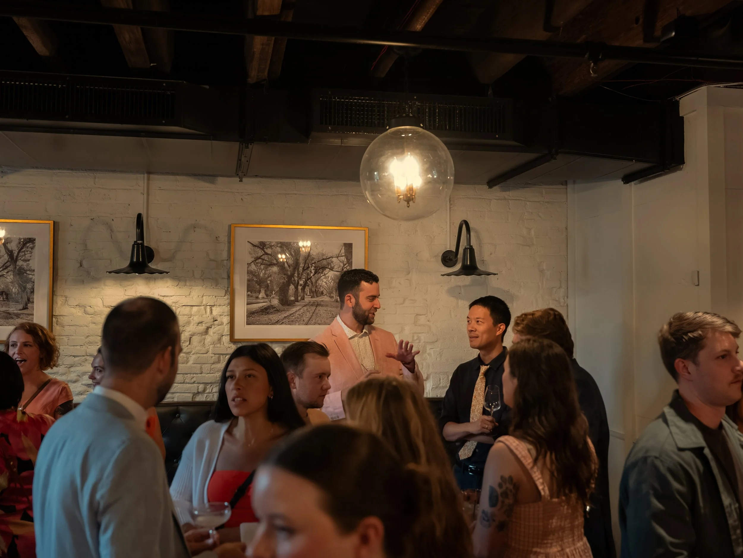 Cocktail party corporate event coverage at Vic's on the River in Savannah GA