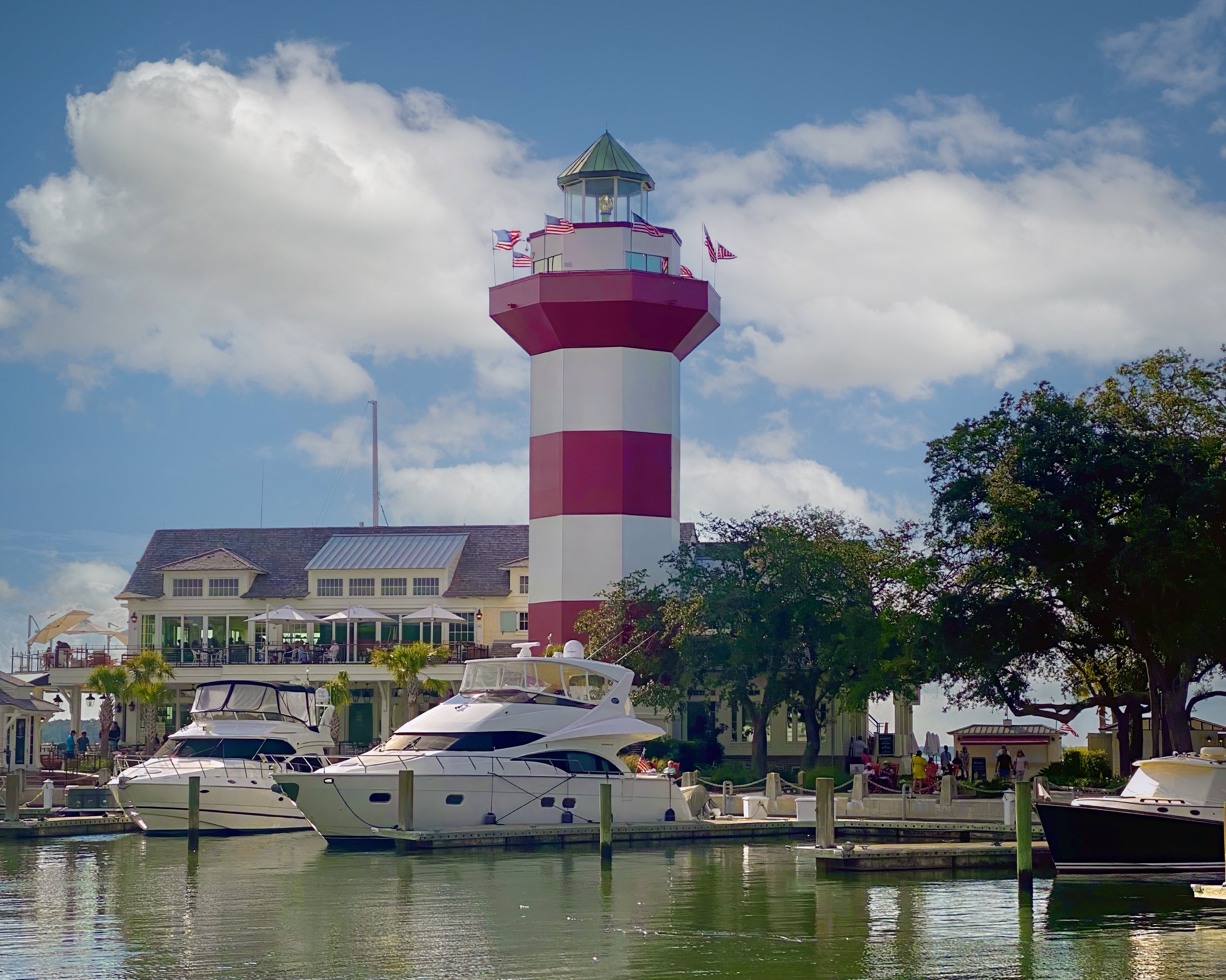 Sea Pines Quarterdeck overlooking the Harbour Town Marina in Hilton Head.