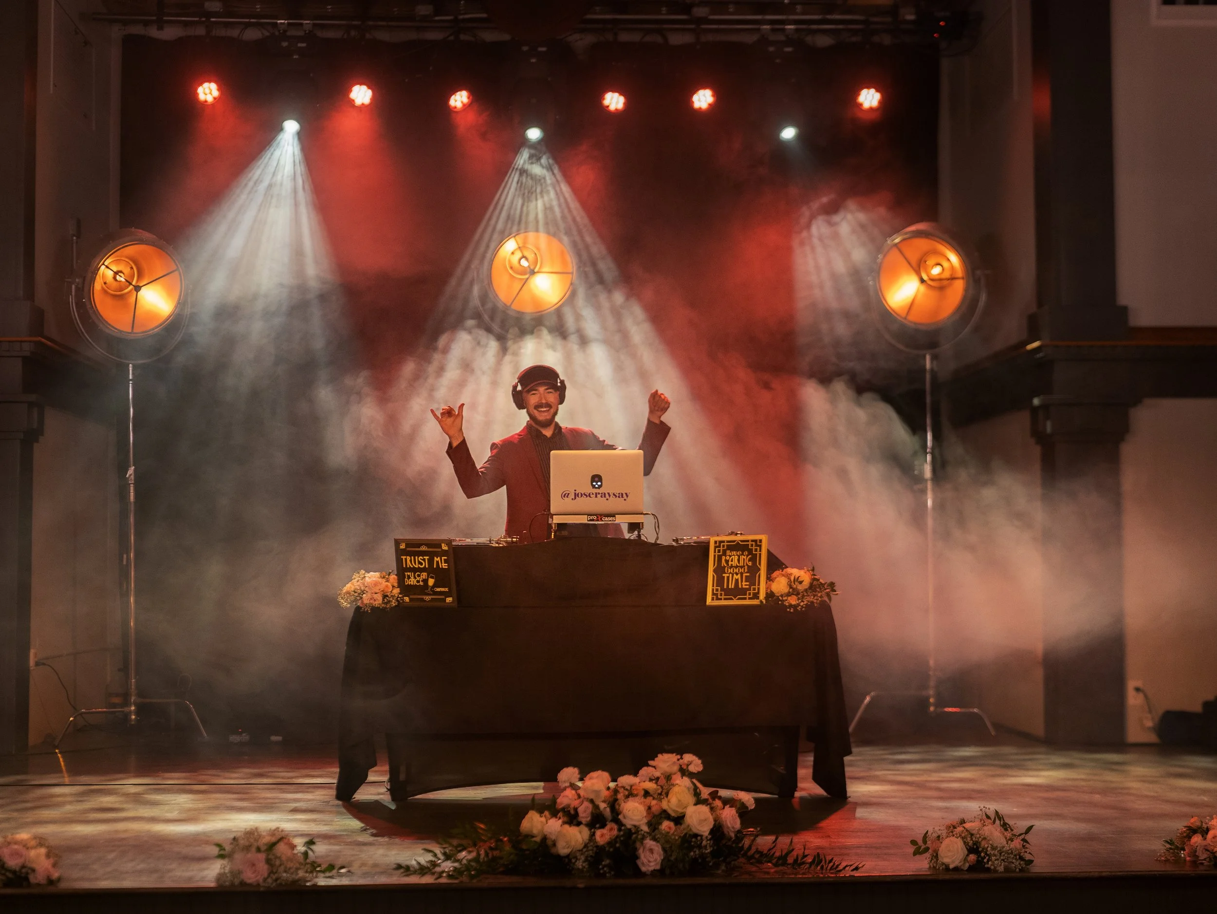 DJ performs on the Victory North Savannah stage at a wedding