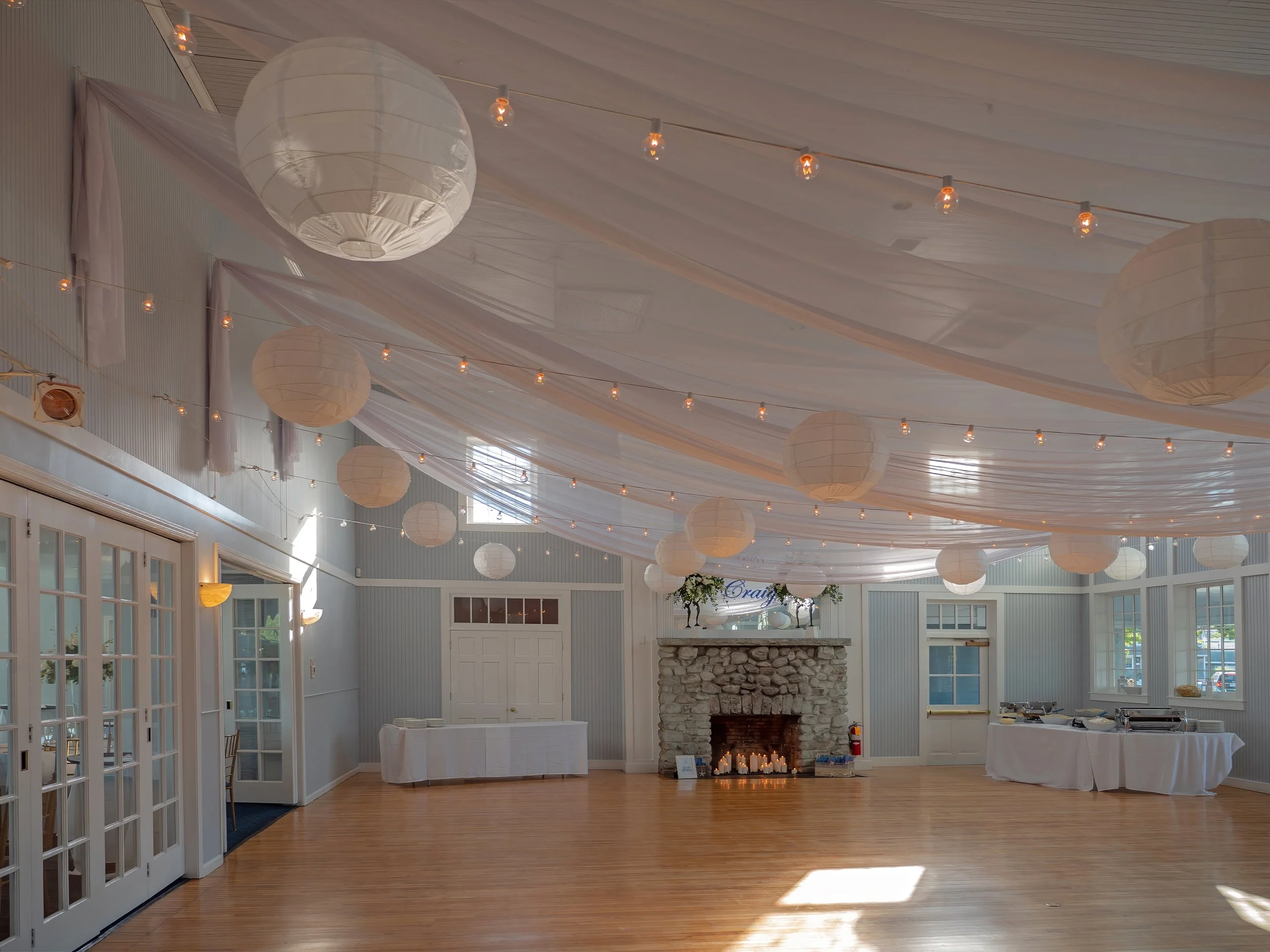 View of the ballroom dance floor at Pine Orchard Club in Branford, CT