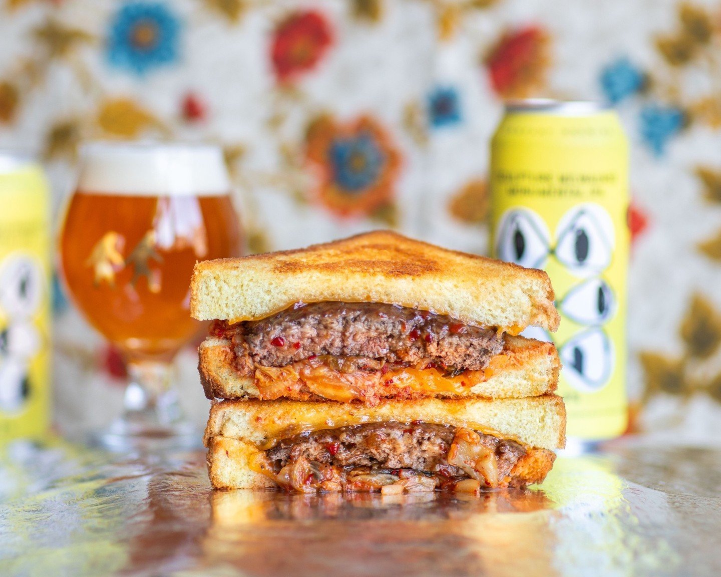 THERE'S A NEW BURGER OF THE WEEK!⁠
⁠
THE PATIO IS OPEN!⁠
⁠
The Kimcheese Burger - A burger with Kimchi, Cheddar Cheese, Sweet Chili, 6 oz Hand Rolled Beef Patty, all on Texas Toast.⁠
⁠
Drink a Sculpture Milwaukee Monumental Double IPA with it.