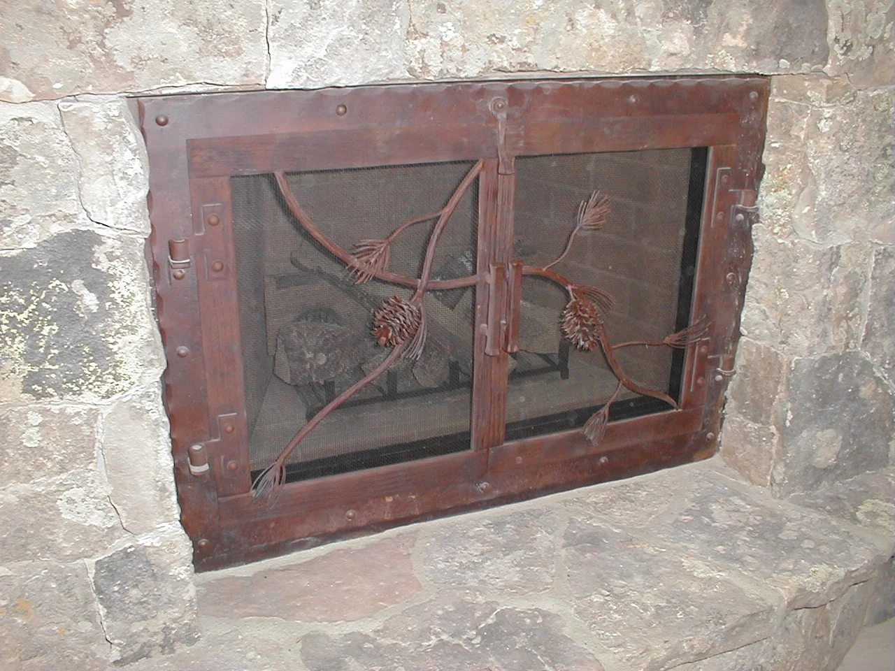 Pine Cone Fireplace Doors