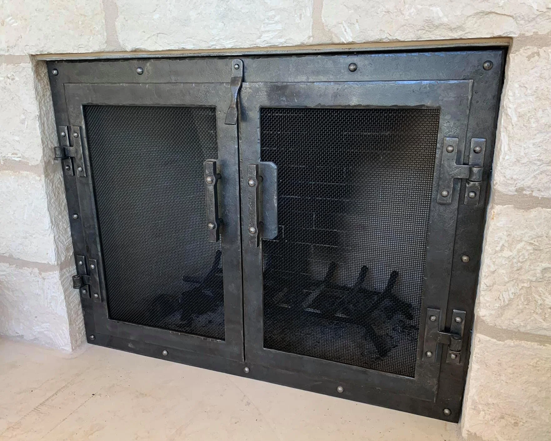 Custom fireplace door