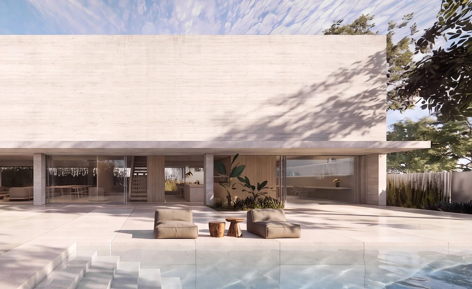 Casa Lares II en Madrid, terraza, jardín y piscina.