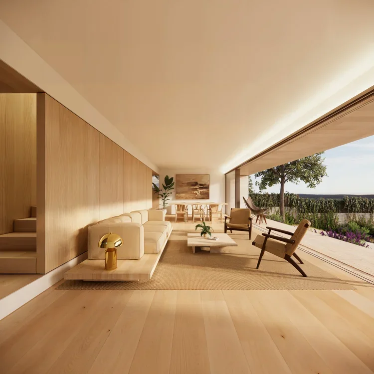 Interior contemporáneo que muestra el diseño espacial y la integración interior‑exterior desarrollados por ruiz pardo – nebreda