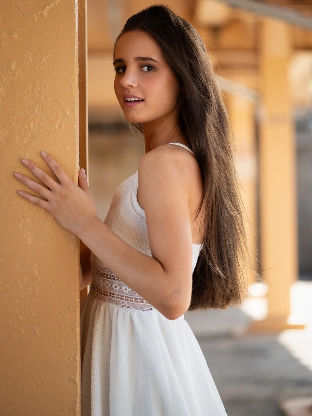 Natural-light portrait in a white dress — Patrick D. Simmons Photography