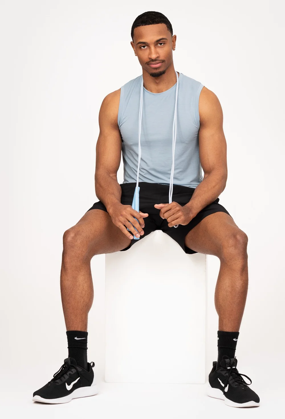 Athlete seated with a jump rope — Patrick D. Simmons Photography