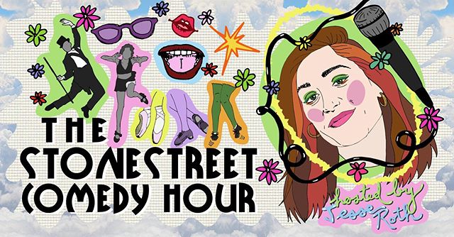 Obsessed with @meganpatsel and her many talents...which include making this new poster for @stonestreetcomedyhour !! Next show is August 29th, lineup coming soon! ✨✨✨