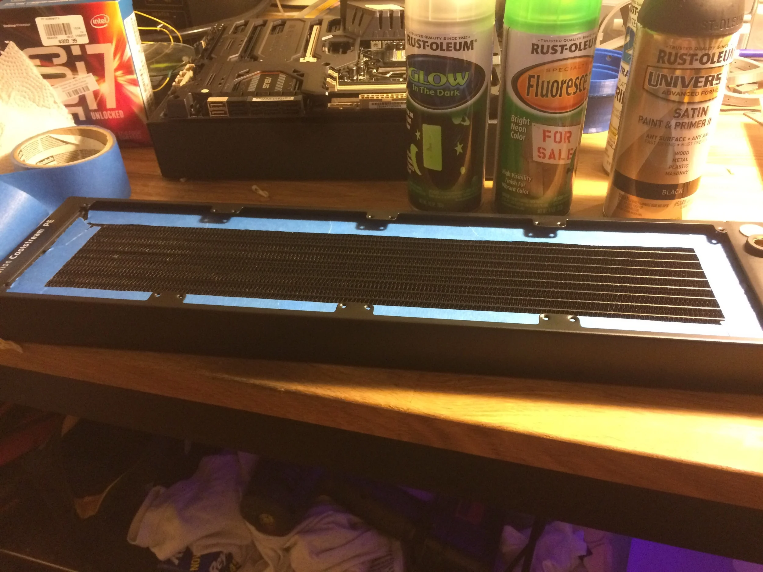 Working on the rad's tape.