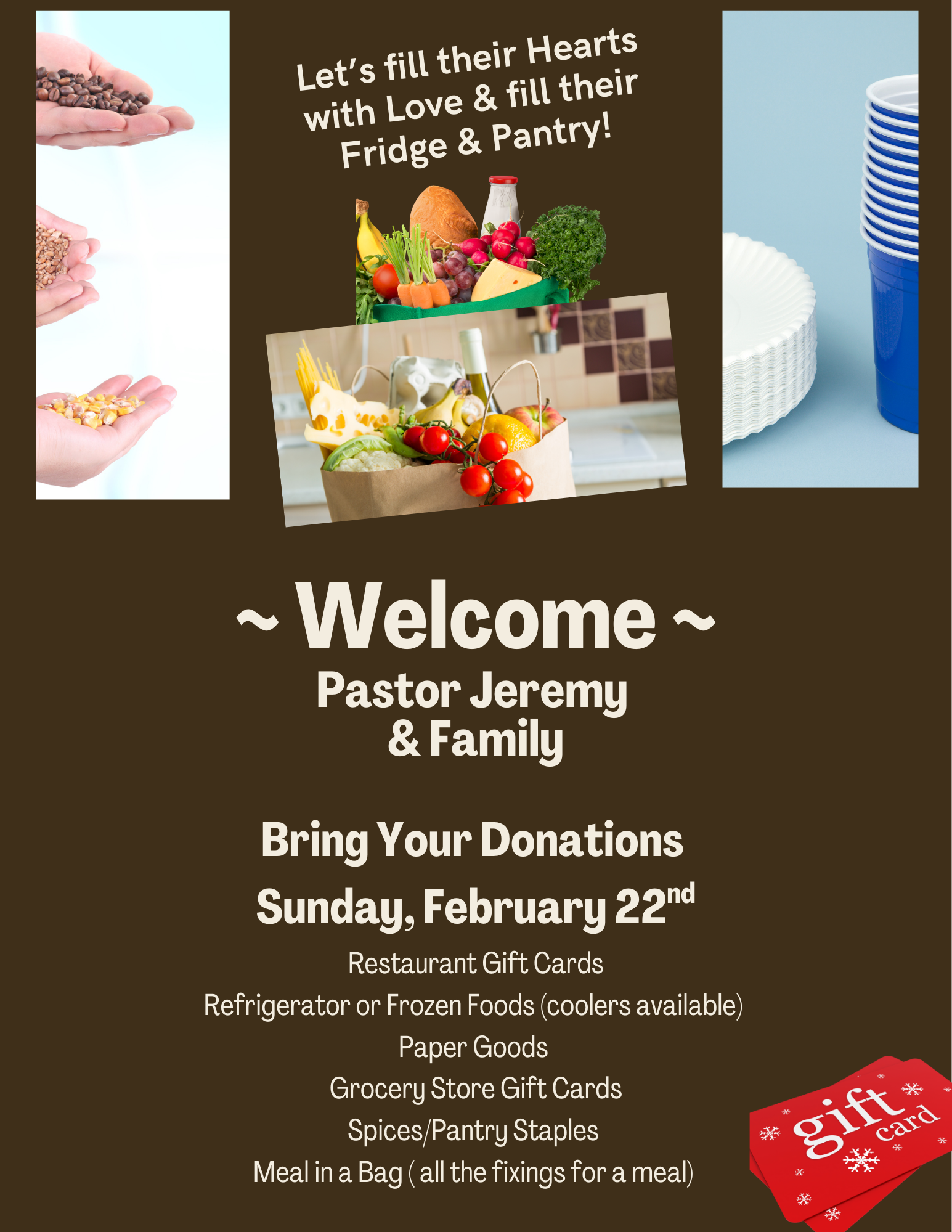 Food Collection for Pastor Jeremy &amp; Family