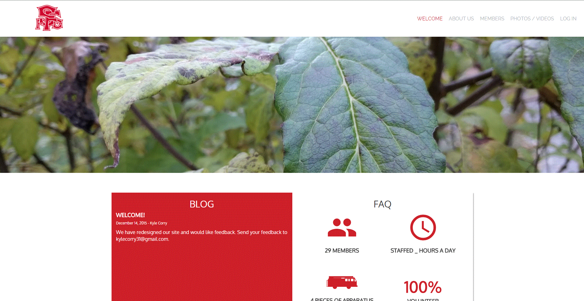 South Foster Fire Company Website Redesign