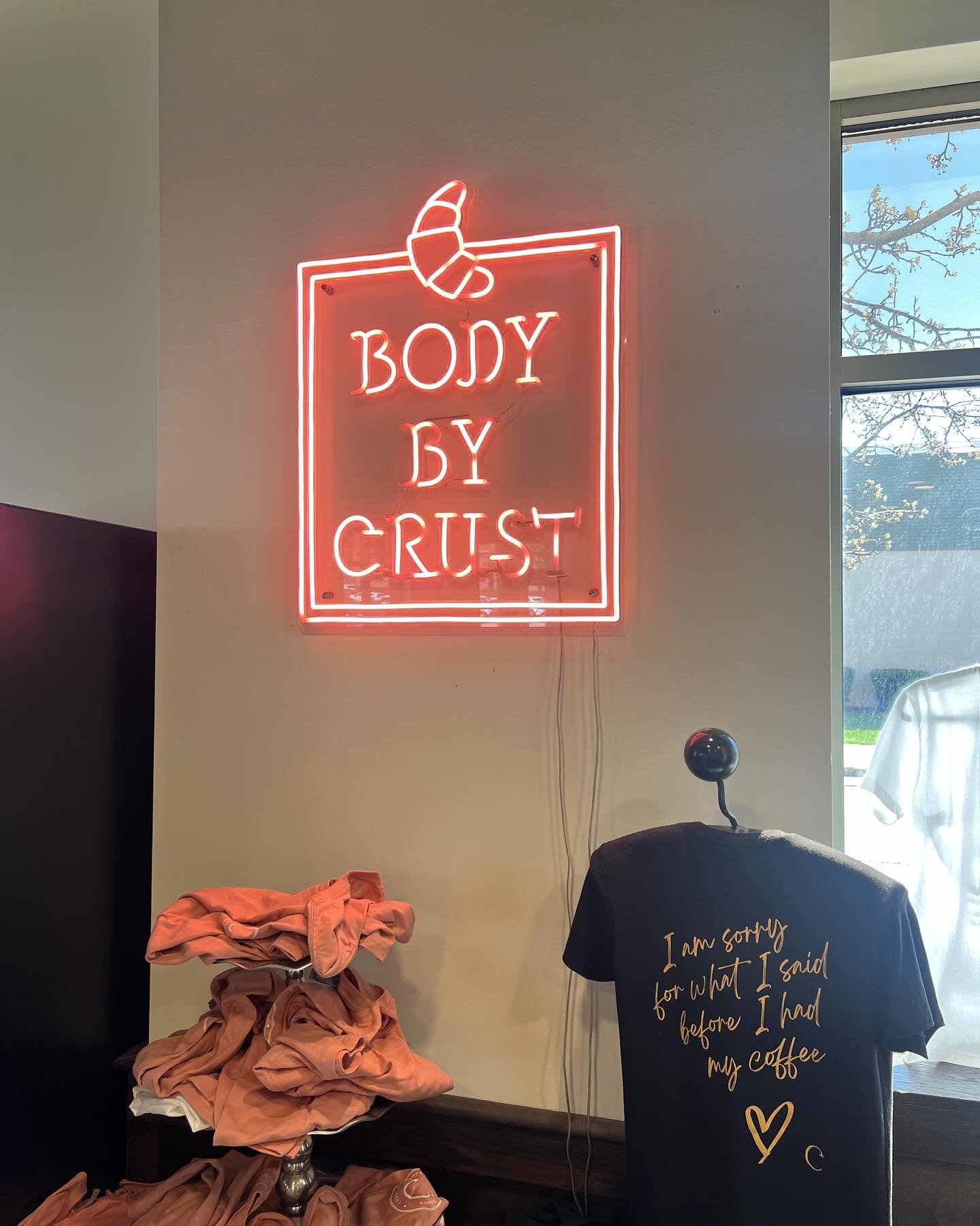 For anyone who’s ever needed a coffee before being spoken to… we made a shirt for you.
Crust tees are available at our West Boylston St. location! ☕️💖