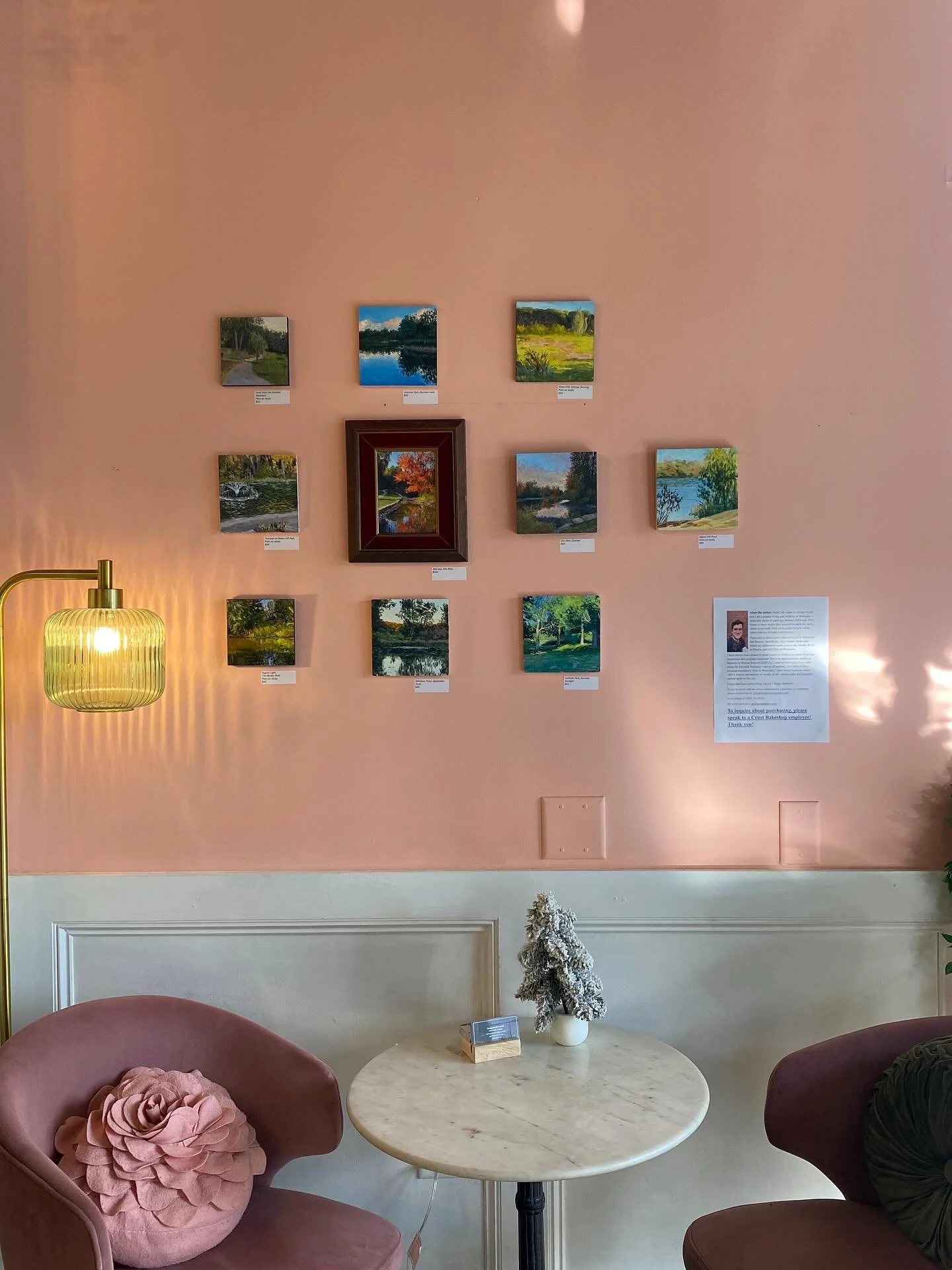 We love filling our space with local talent &mdash; and this month, we&rsquo;re honored to feature artist George Smith 🤍
His paintings of Worcester + Boston landscapes bring so much warmth to our Main Street shop.
All pieces are available for purcha