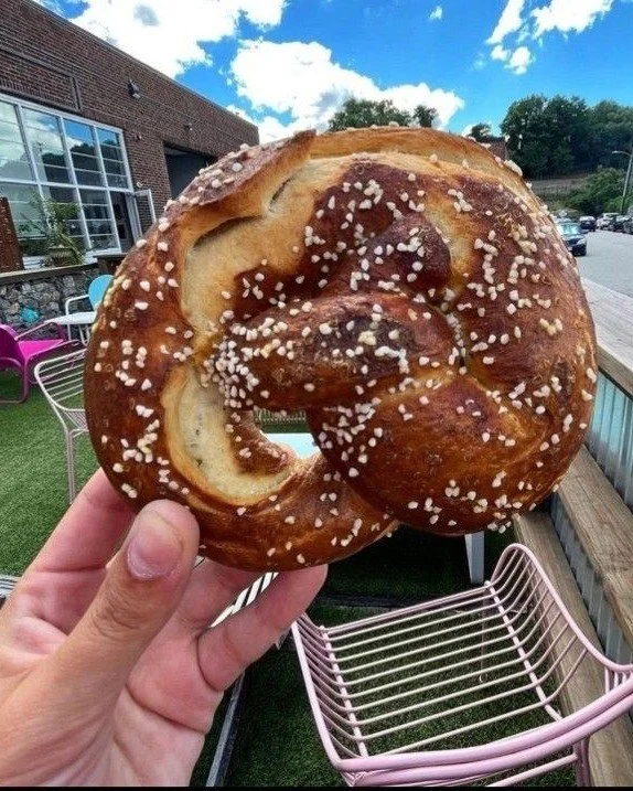 Crispy on the outside, soft and chewy on the inside - the way a pretzel should be. 🥨

 #crustartisanbakeshop #Crustbakeshop #localflavors #newenglandcoffeeshop