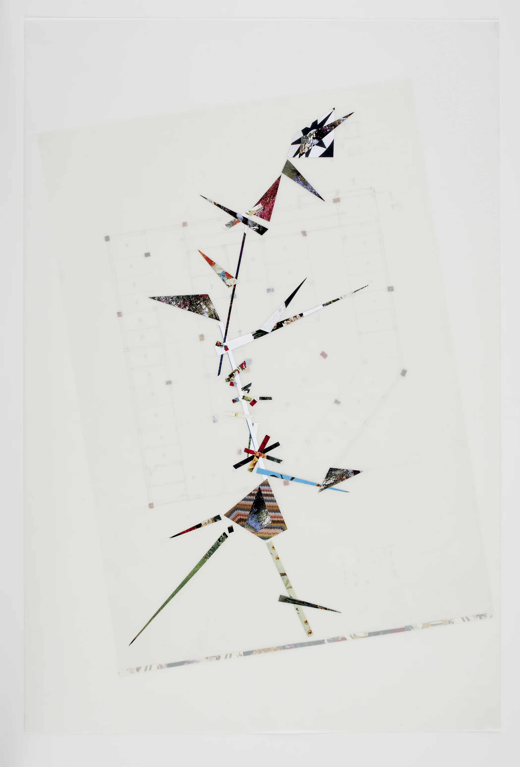 Untitled, 2010, collage and pencil on tracing paper, 34 x 22 inches/ 86 x 56 cm