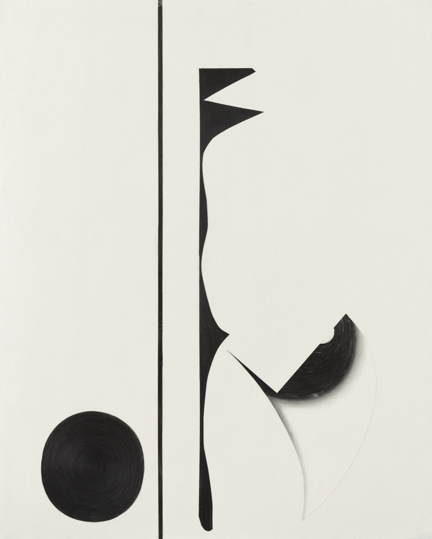   Sticks and Stones # A , 2014, graphite on cut and collaged paper, 51 x 47 inches 