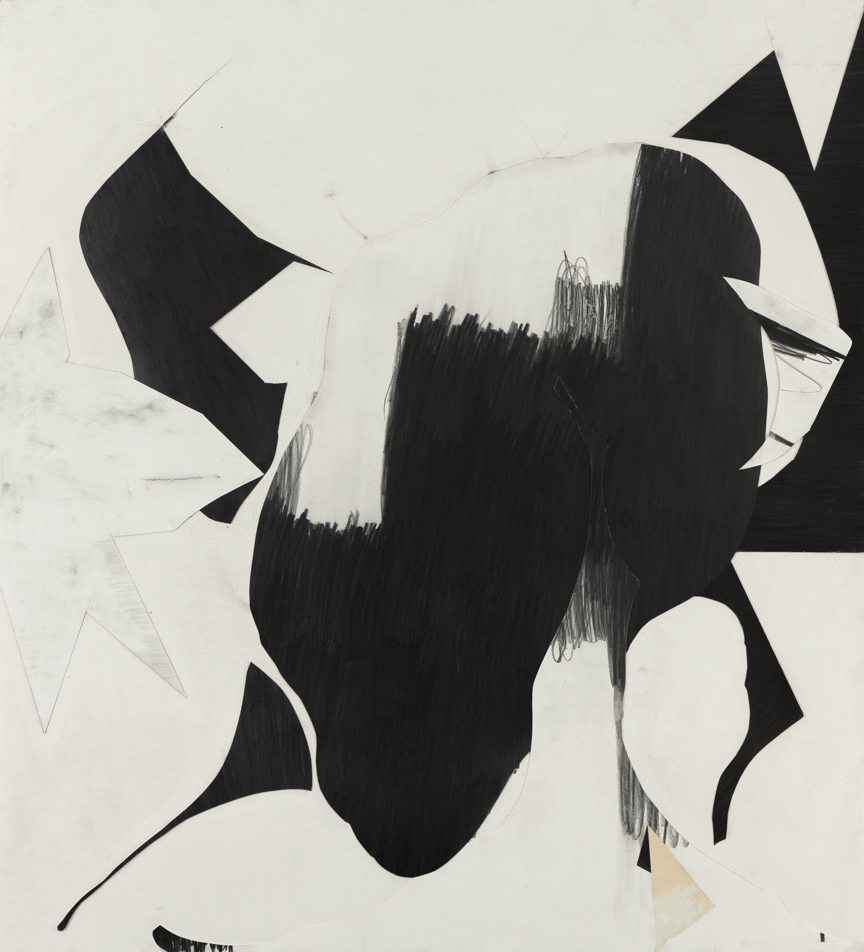  Sticks and Stones # C , 2014, graphite on cut and collaged paper, 51 x 47 inches/ 130 x 120 cm 