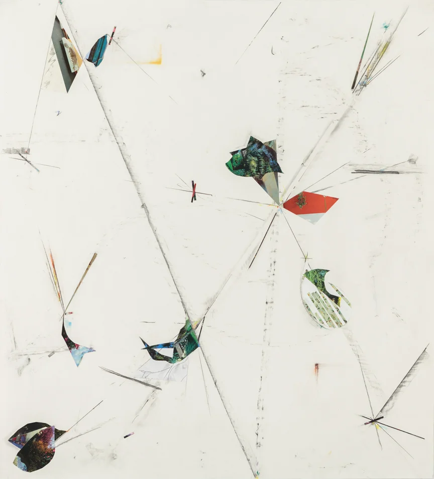 Untitled, 2013, pencil, collage, colored pencil and pastels on paper, 51 x 47 inches/ 130 x 120 cm
