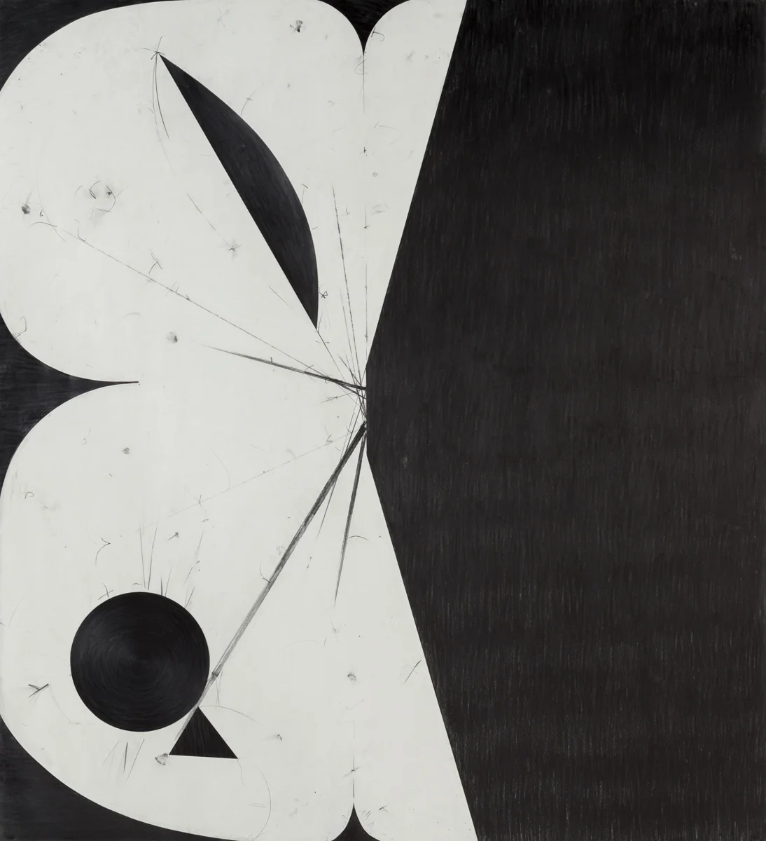 Sticks and Stones # 31 , 2016, graphite on cut and collaged paper, 51 x 47 inches/ 130 x 120 cm