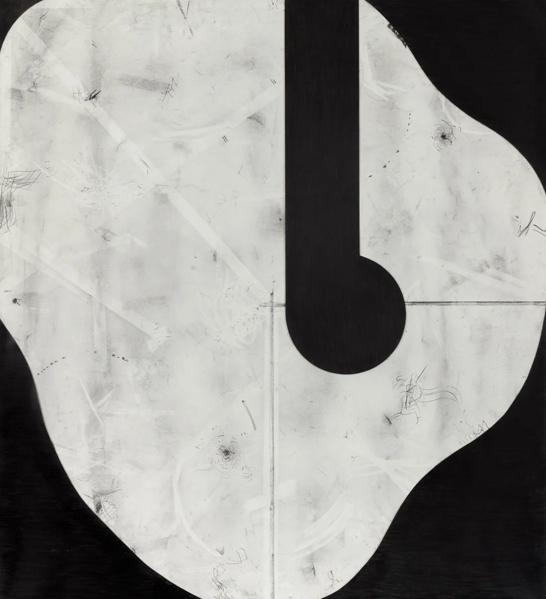 Sticks and Stones # 49 , 2016, graphite on cut and collaged paper, 51 x 47 inches, 130 x 120 cm